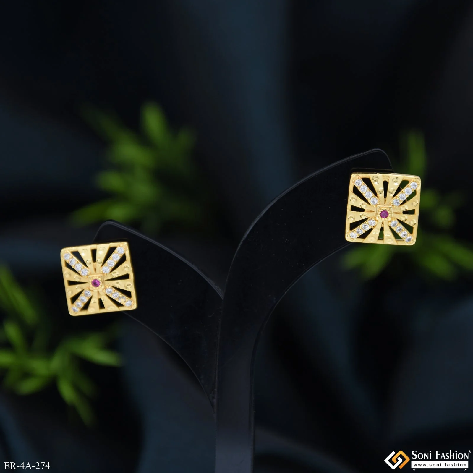 Designer Gold Plated Earrings for Ladies - Style A274