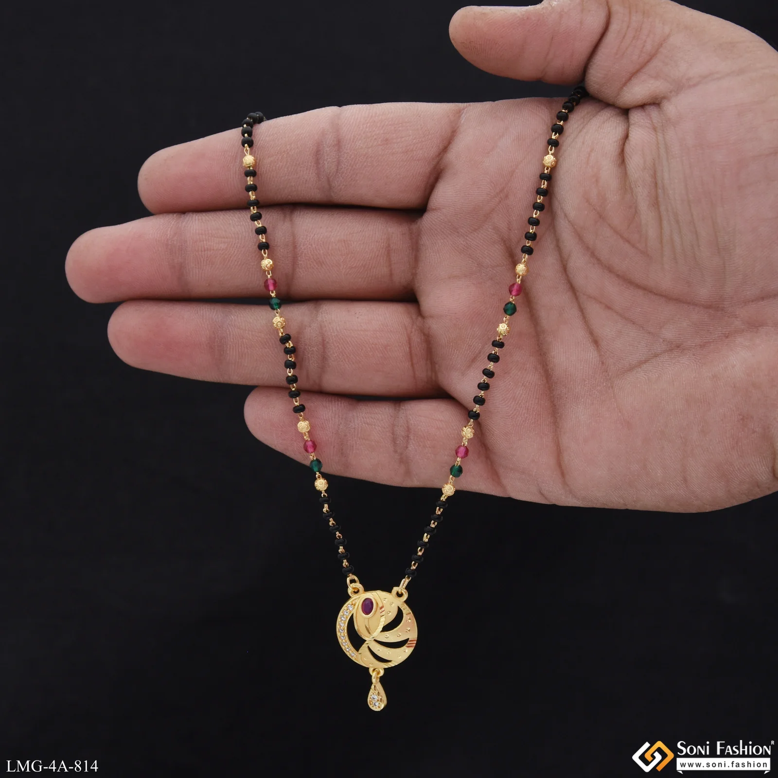 Designer Gold Plated Mangalsutra for Women - Style A814 - Image 2