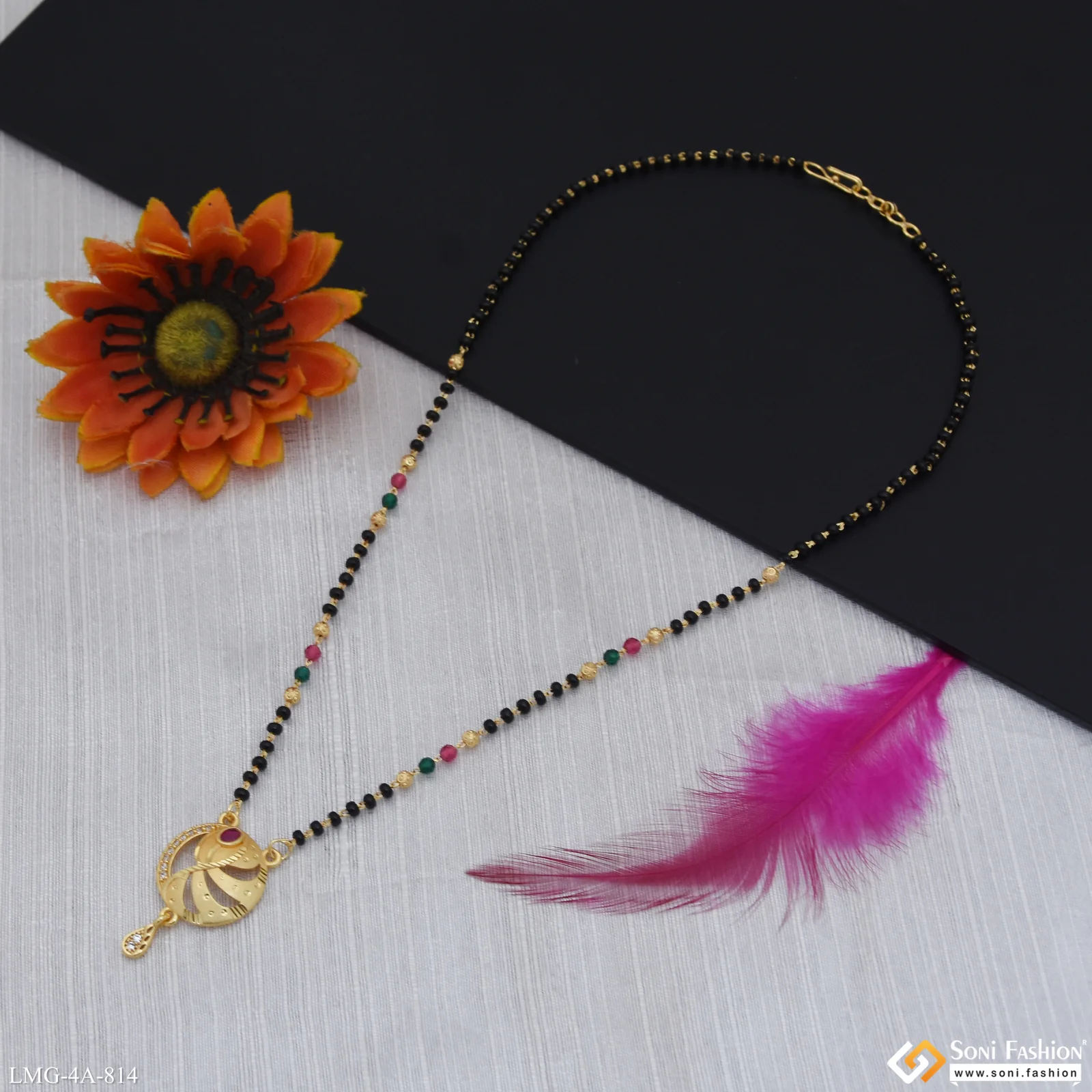 Designer Gold Plated Mangalsutra for Women - Style A814 - Image 3