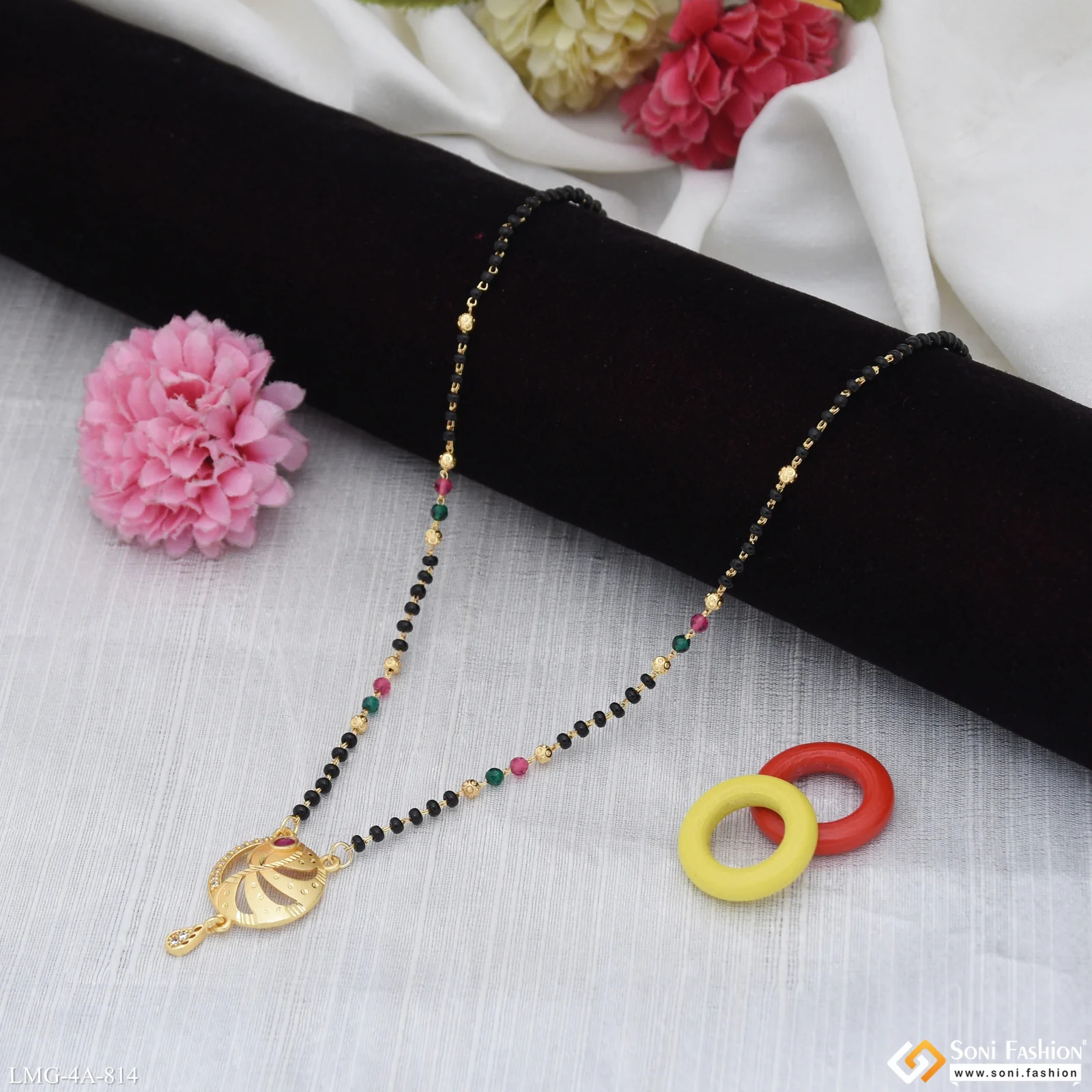 Designer Gold Plated Mangalsutra for Women - Style A814 - Image 4