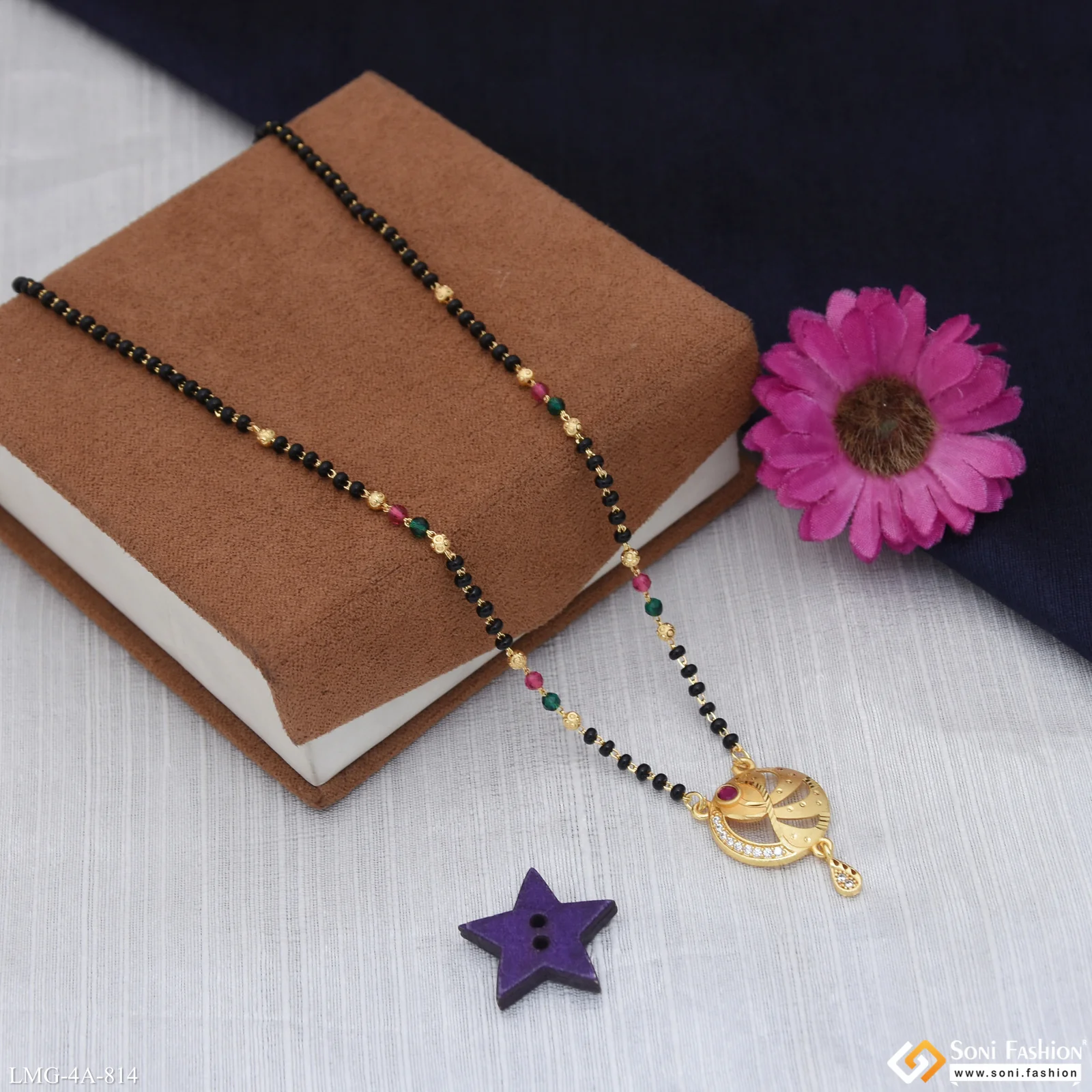 Designer Gold Plated Mangalsutra for Women - Style A814 - Image 5
