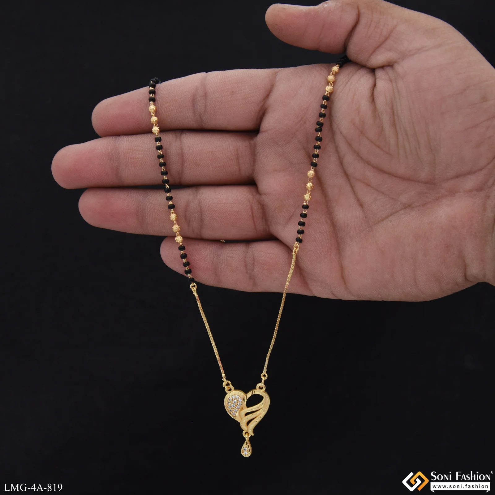 Designer Gold Plated Mangalsutra for Women - Style A819 - Image 2