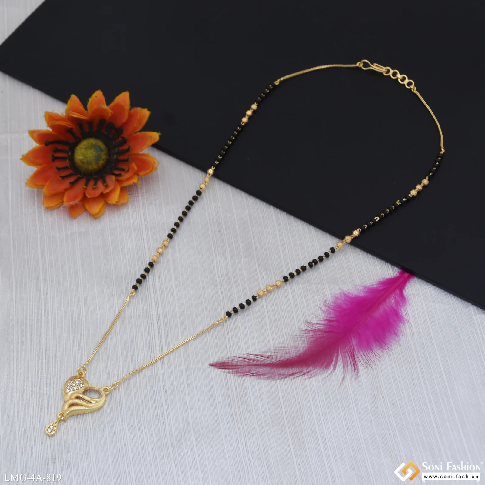 Designer Gold Plated Mangalsutra for Women - Style A819 - Image 5