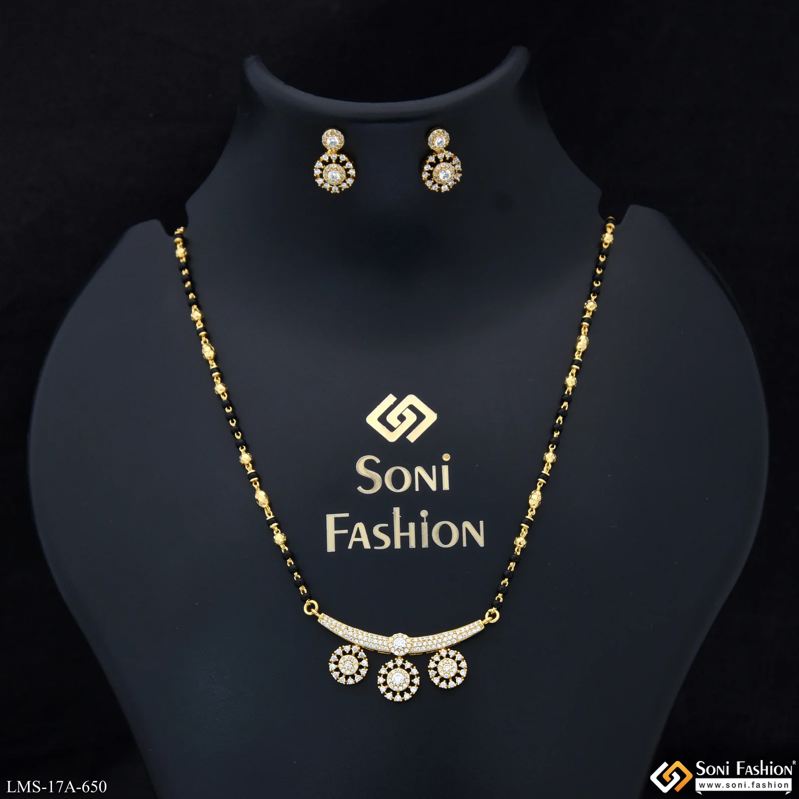 Designer Gold Plated Mangalsutra Set for Women - Style A650