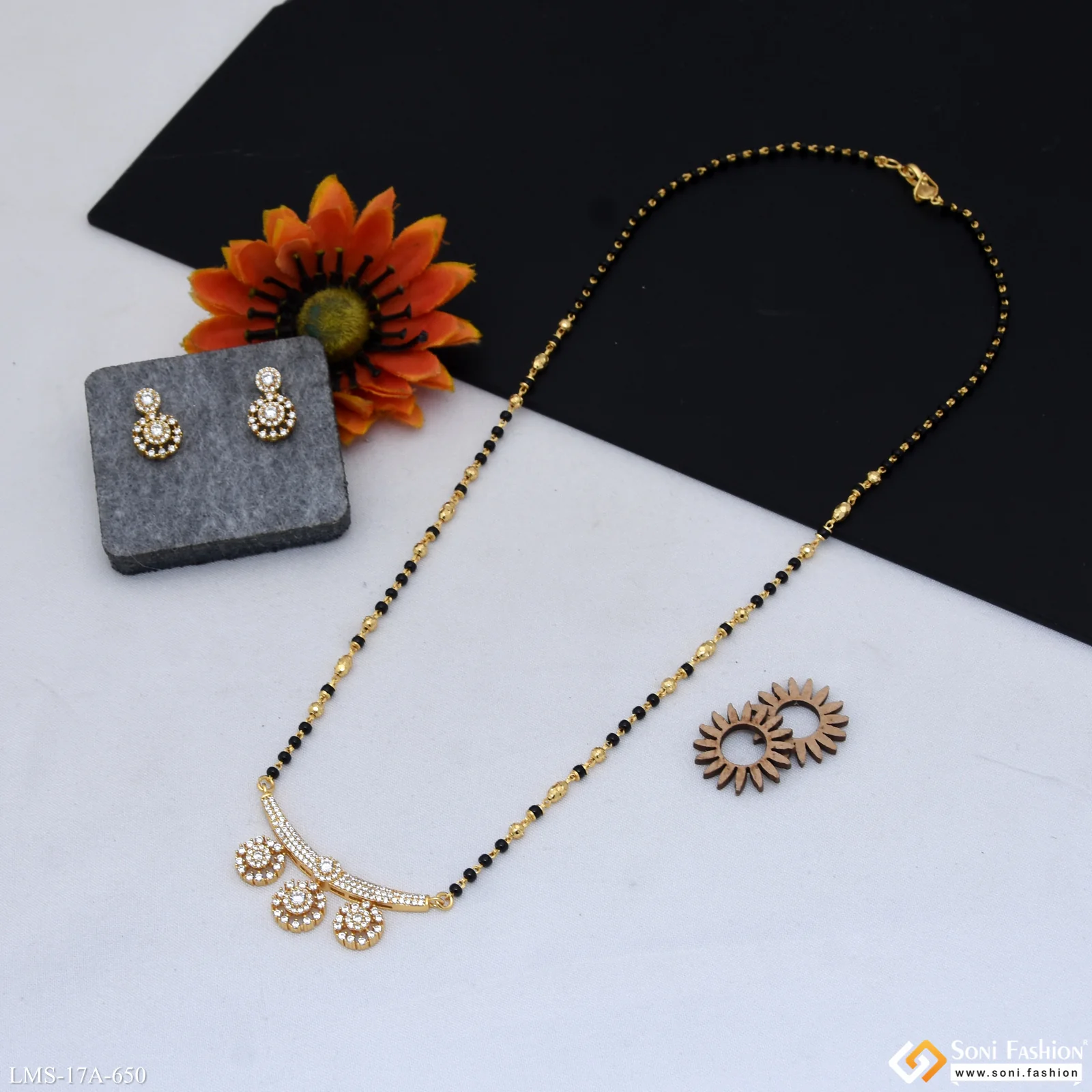 Designer Gold Plated Mangalsutra Set for Women - Style A650 - Image 5