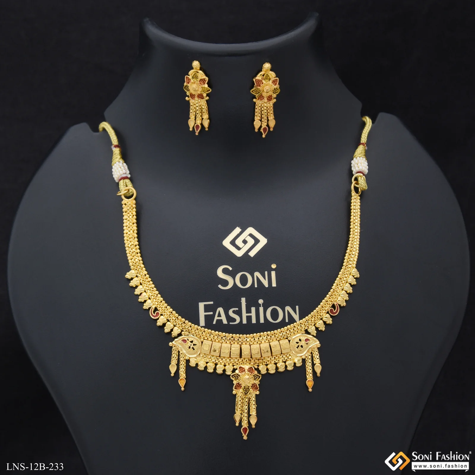 Designer Gold Plated Necklace Set for Women - Style B233