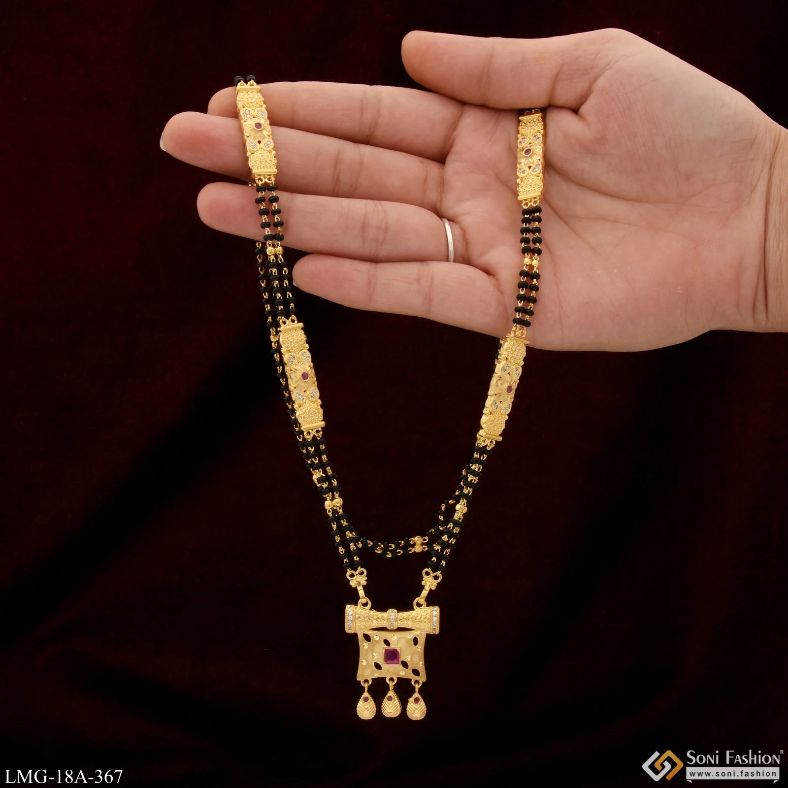 Designer with Diamond New Style Gold Plated Mangalsutra for Women - Style A367 - Image 2