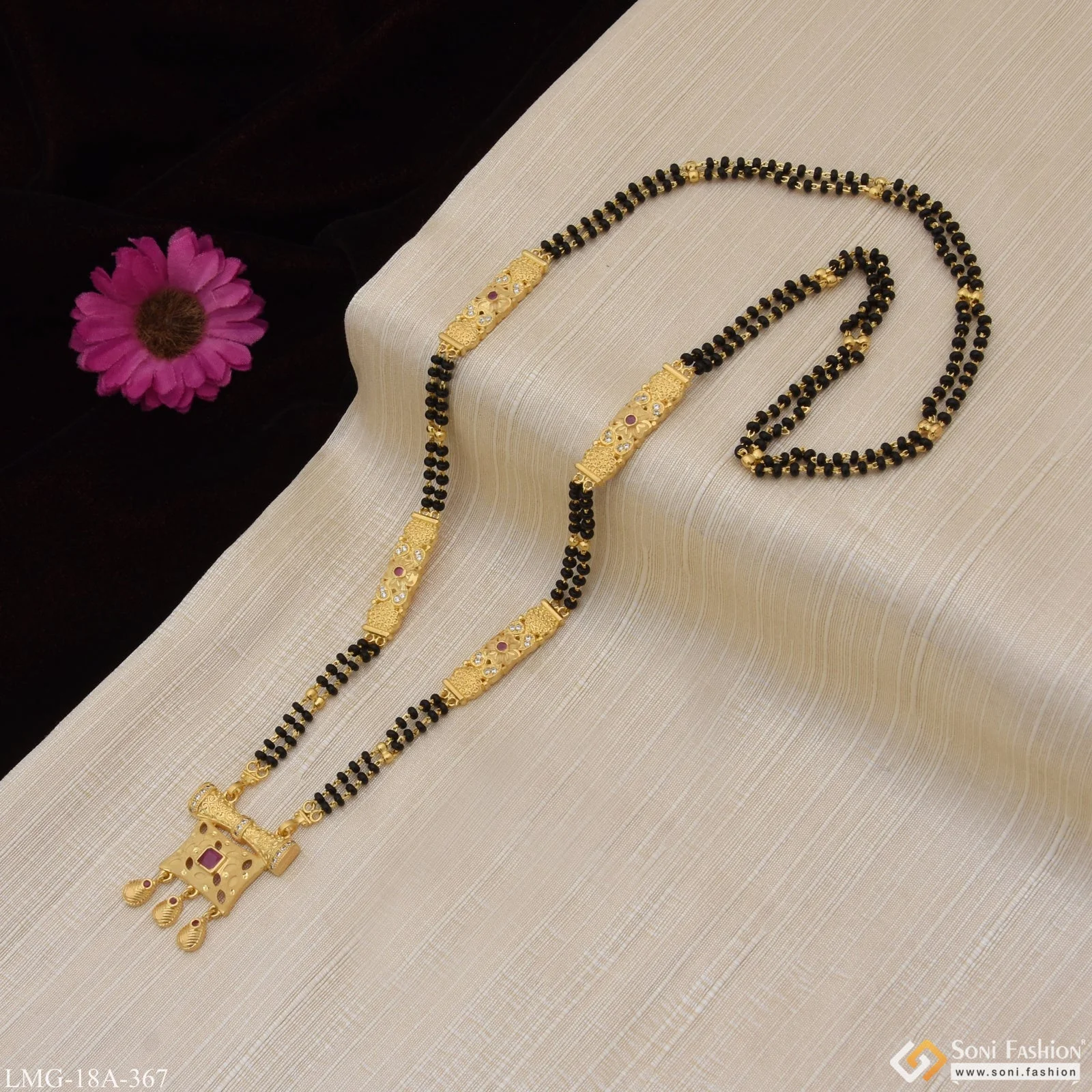 Designer with Diamond New Style Gold Plated Mangalsutra for Women - Style A367 - Image 3