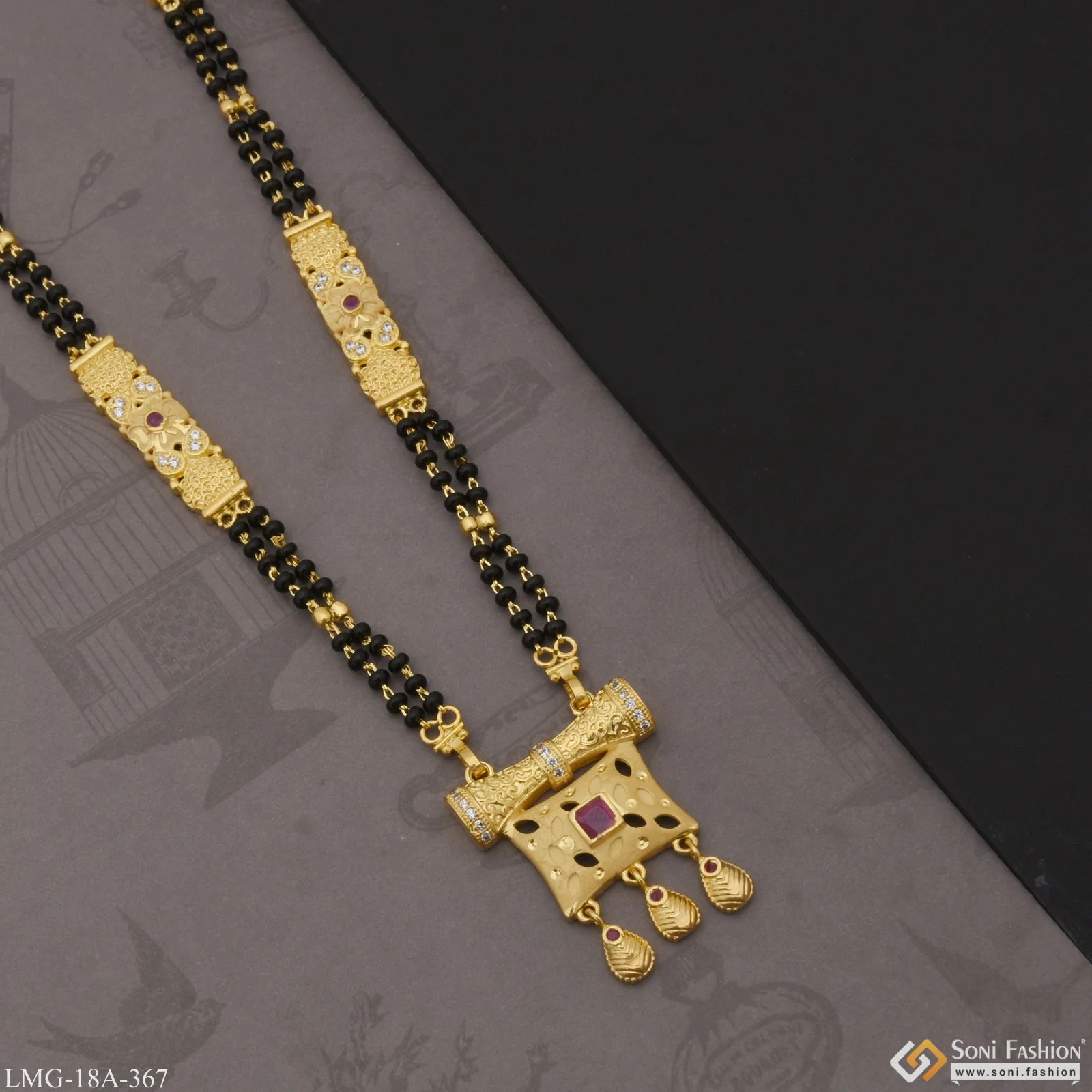 Designer with Diamond New Style Gold Plated Mangalsutra for Women - Style A367 - Image 4