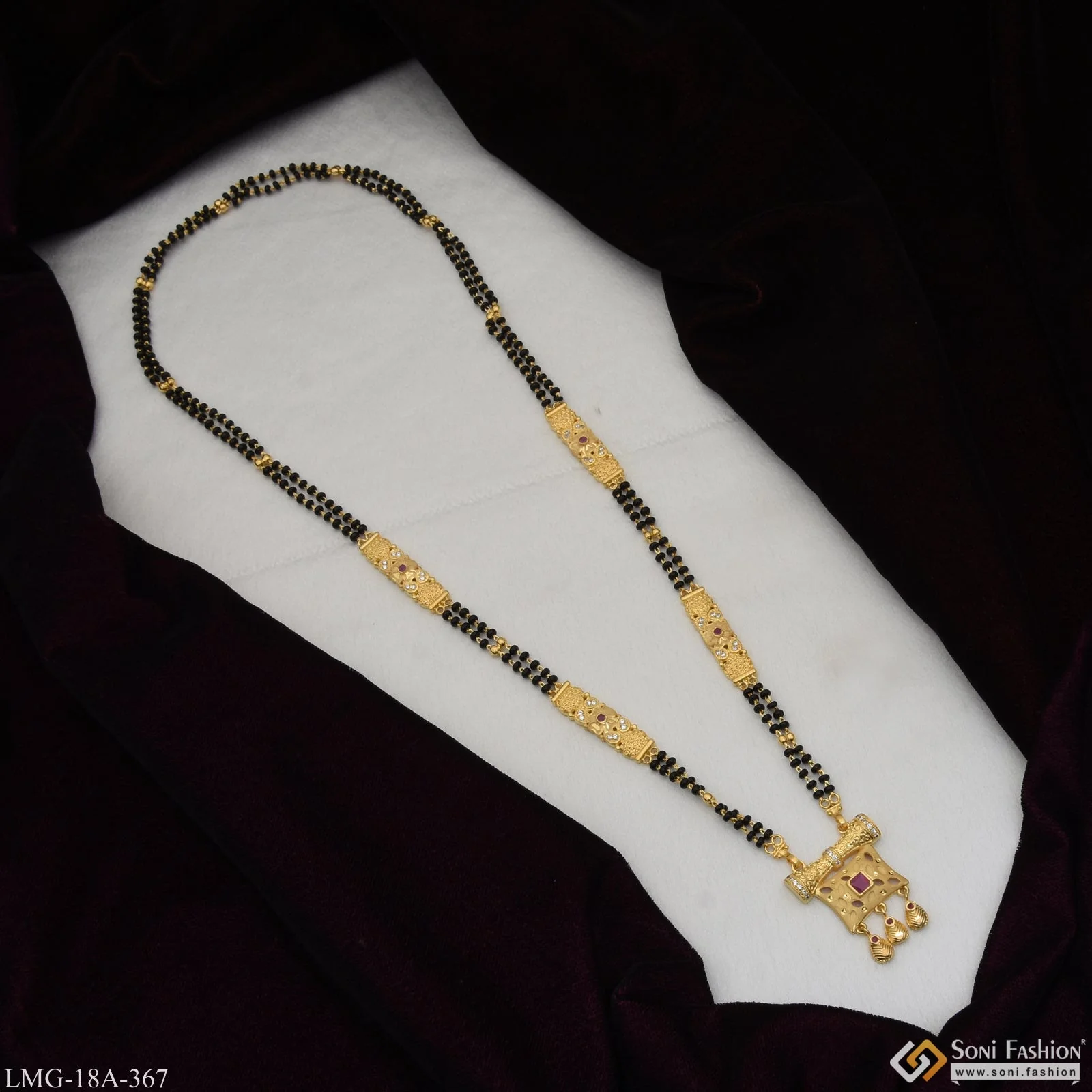 Designer with Diamond New Style Gold Plated Mangalsutra for Women - Style A367 - Image 5