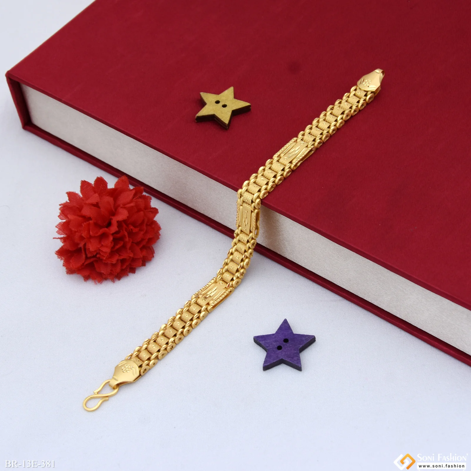Dilicate Design Gold Plated Box Bracelet for Men - Style E381 - Image 5