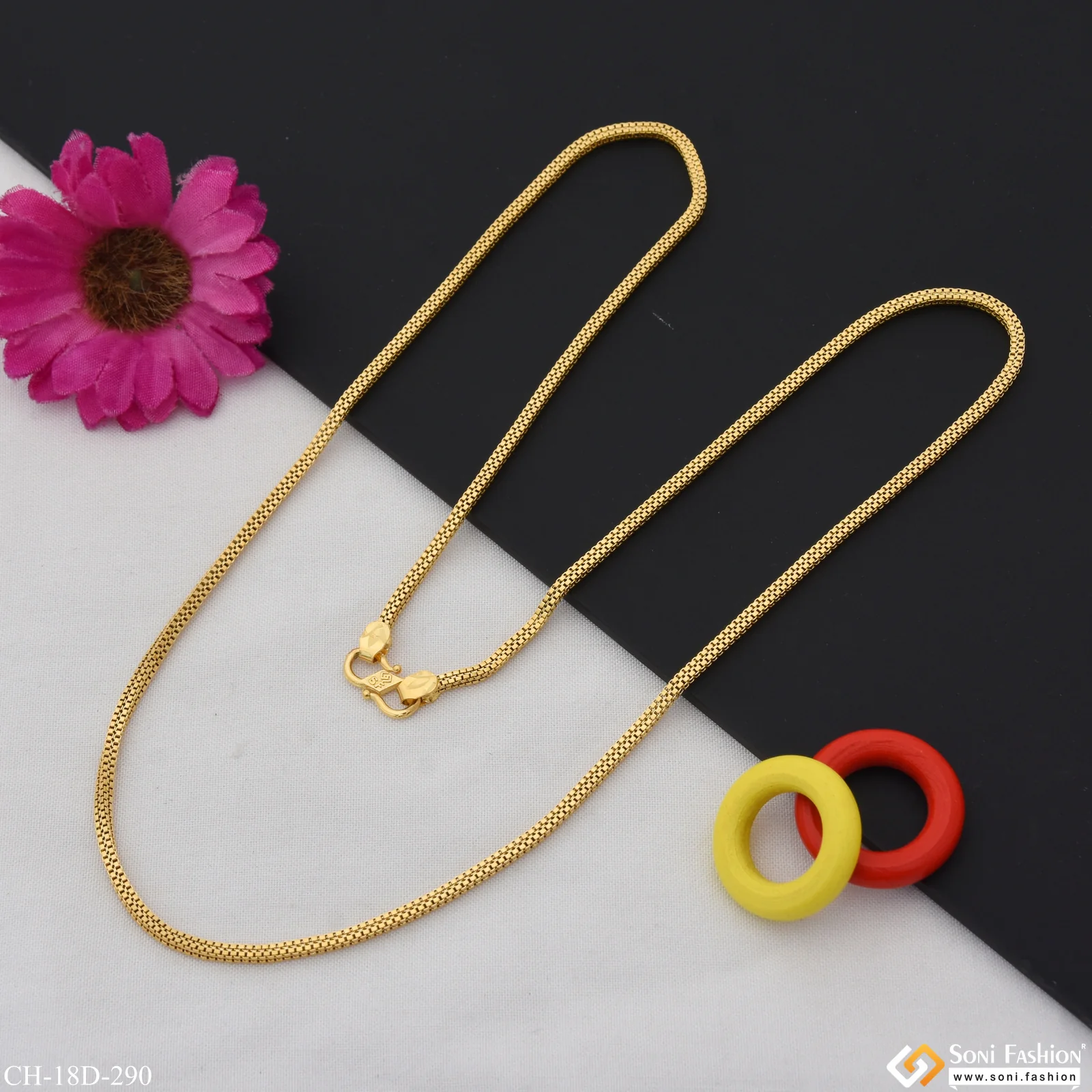 Distinctive Design 18k Gold Plated Chain for Men - Style D290 - Image 6