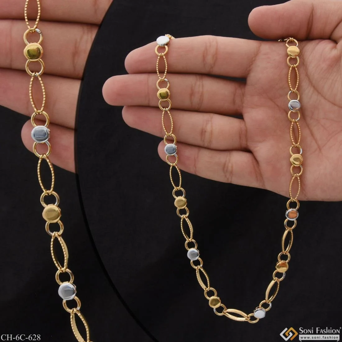 Dual Color Cool Design Superior Quality Stainless Steel Chain for Men - Style C628 - Image 2
