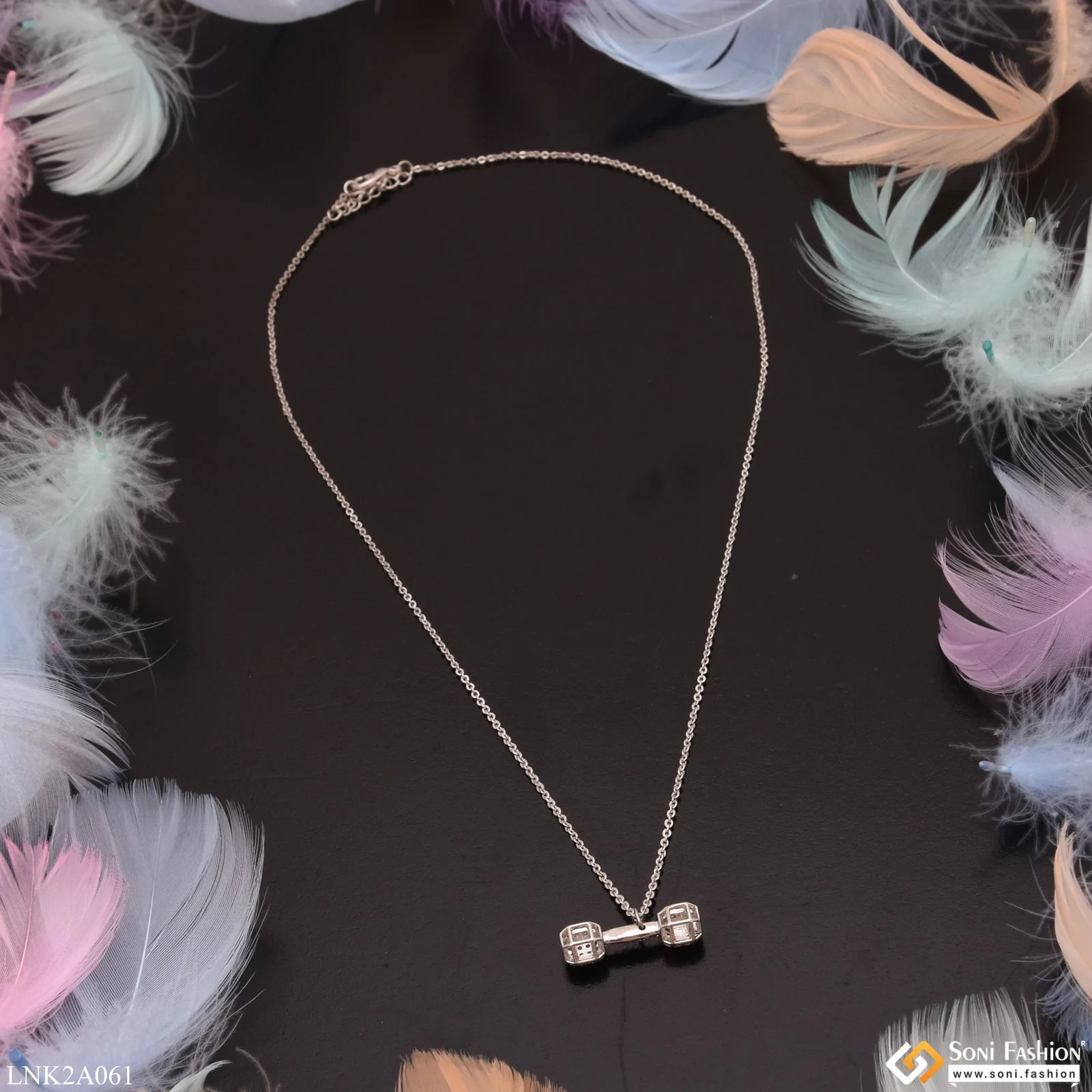 Dumble With Diamond New Style Silver Color Necklace For Lady - Style Lnka061 - Image 5