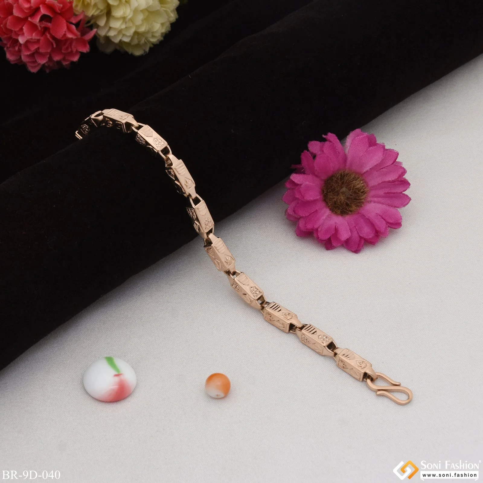 Elegant Design Funky Design Rose Gold Color Bracelet for Men - Style D040 - Image 5