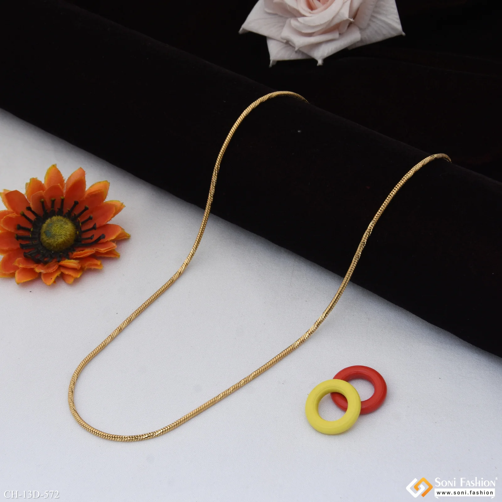 Etched Design 18k Gold Plated Rope Chain for Men - Style D572 - Image 3