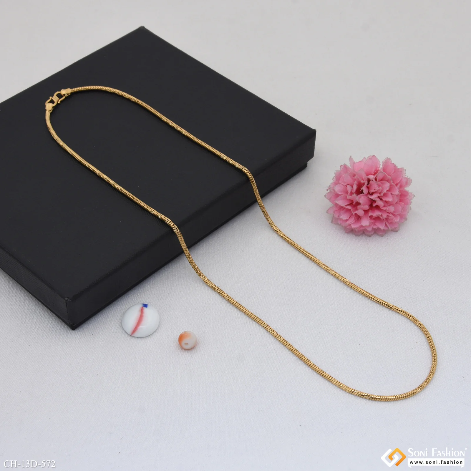 Etched Design 18k Gold Plated Rope Chain for Men - Style D572 - Image 4