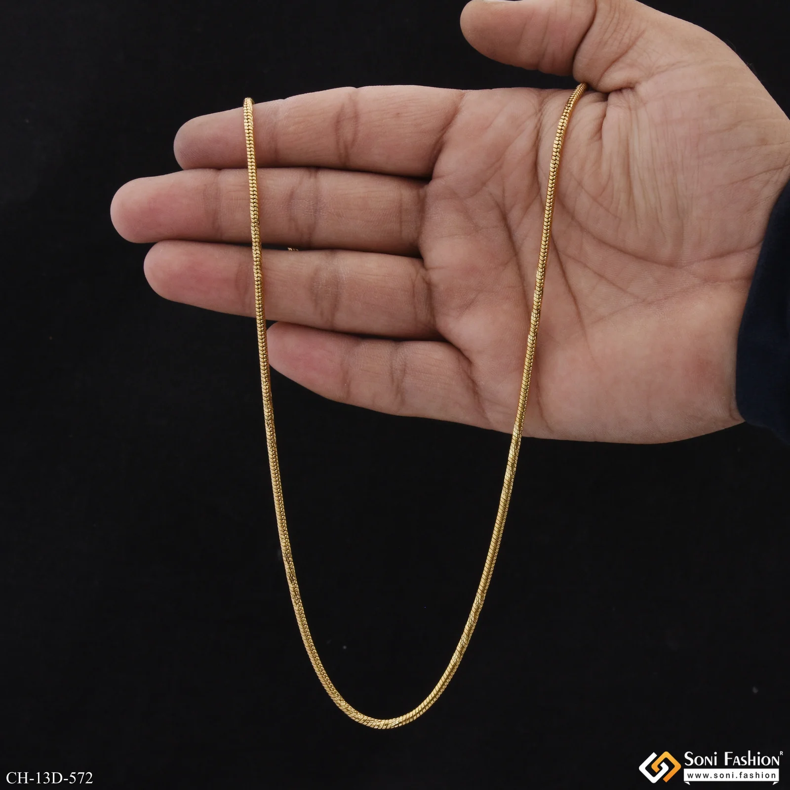 Etched Design 18k Gold Plated Rope Chain for Men - Style D572 - Image 6