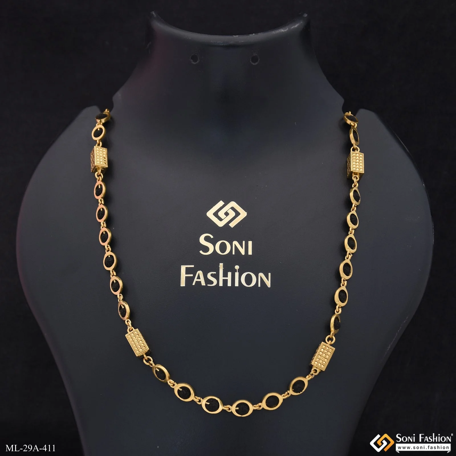 Excellent Design 18k Gold Plated Rudraksha Mala for Men - Style A411