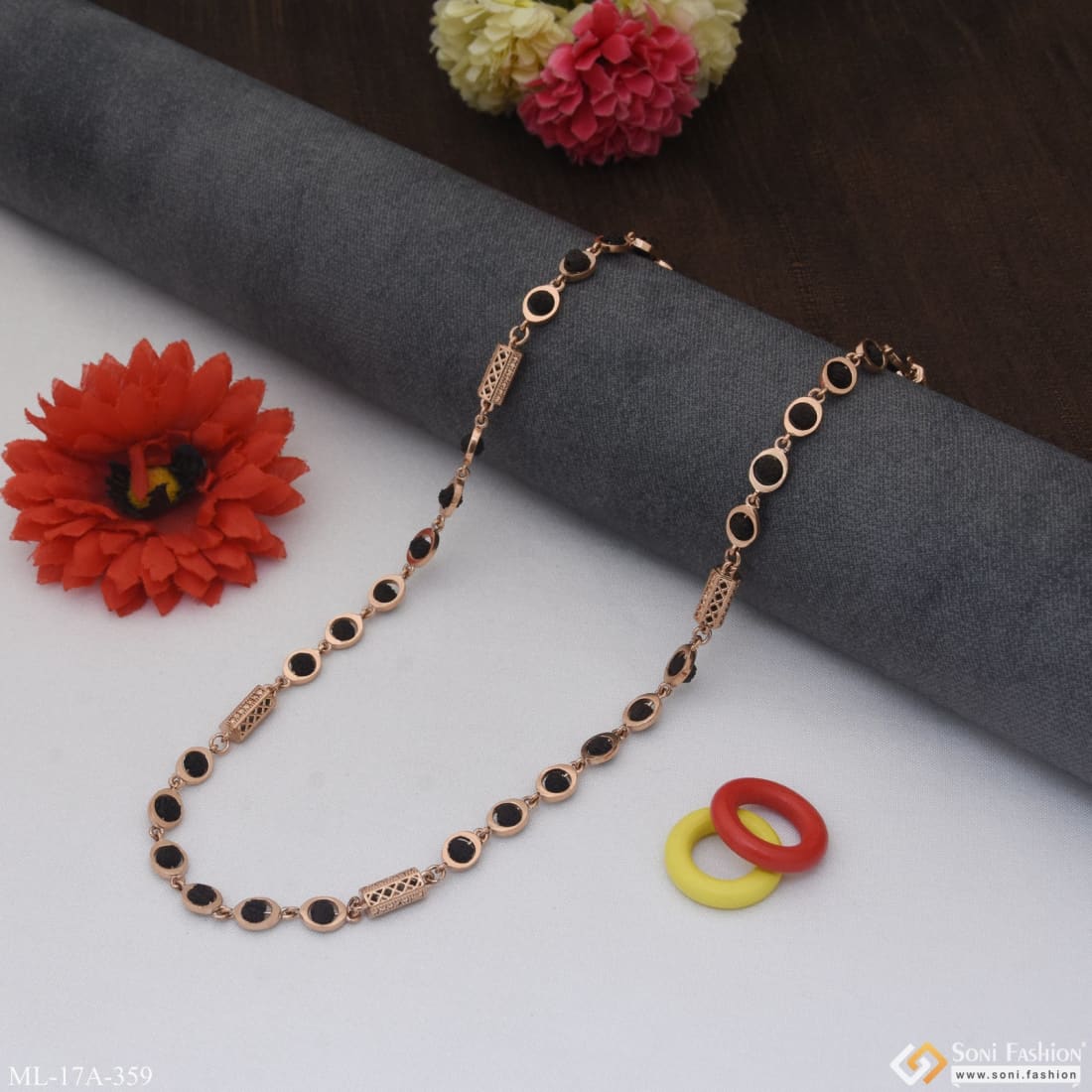 Excellent Design Amazing Design Rose Gold Color Rudraksha Mala For Men - Style A359 - Image 3