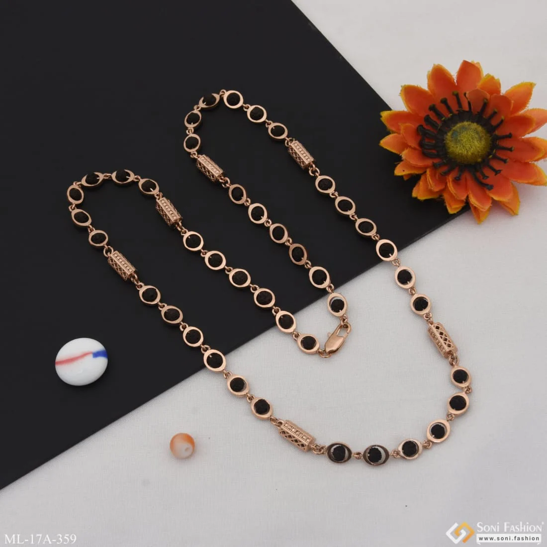 Excellent Design Amazing Design Rose Gold Color Rudraksha Mala For Men - Style A359 - Image 5