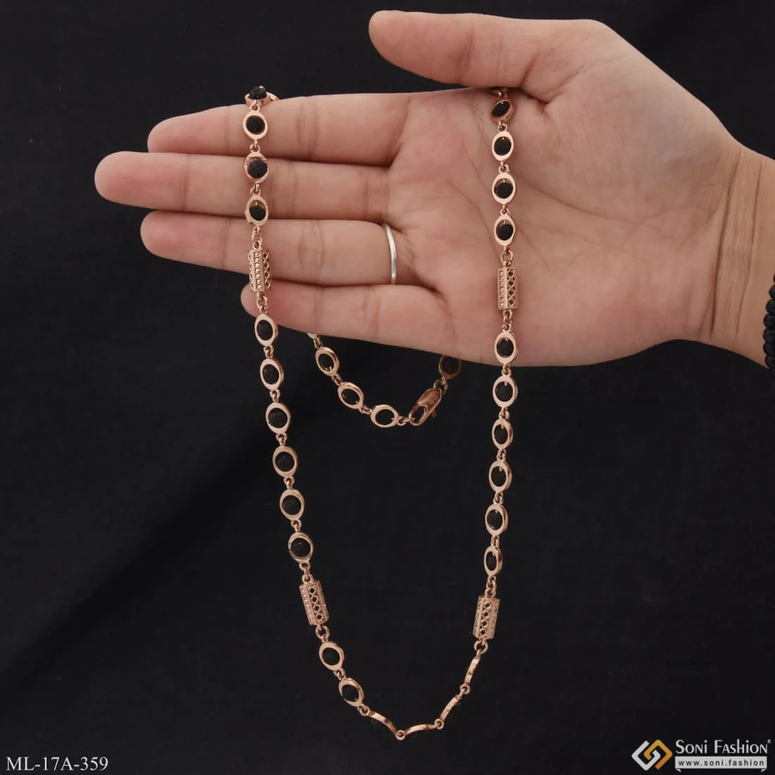 Excellent Design Amazing Design Rose Gold Color Rudraksha Mala For Men - Style A359 - Image 6