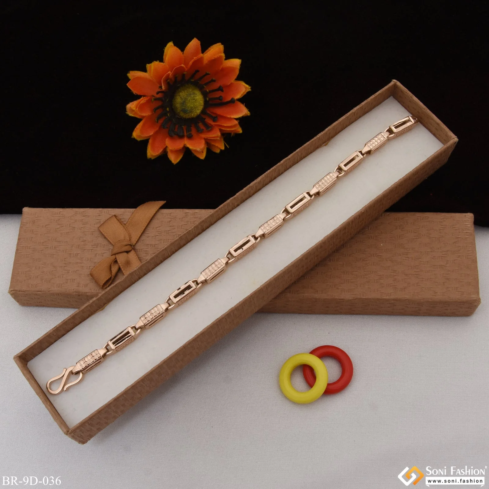 Excellent Design Excellent Design Rose Gold Color Bracelet for Men - Style D036 - Image 2