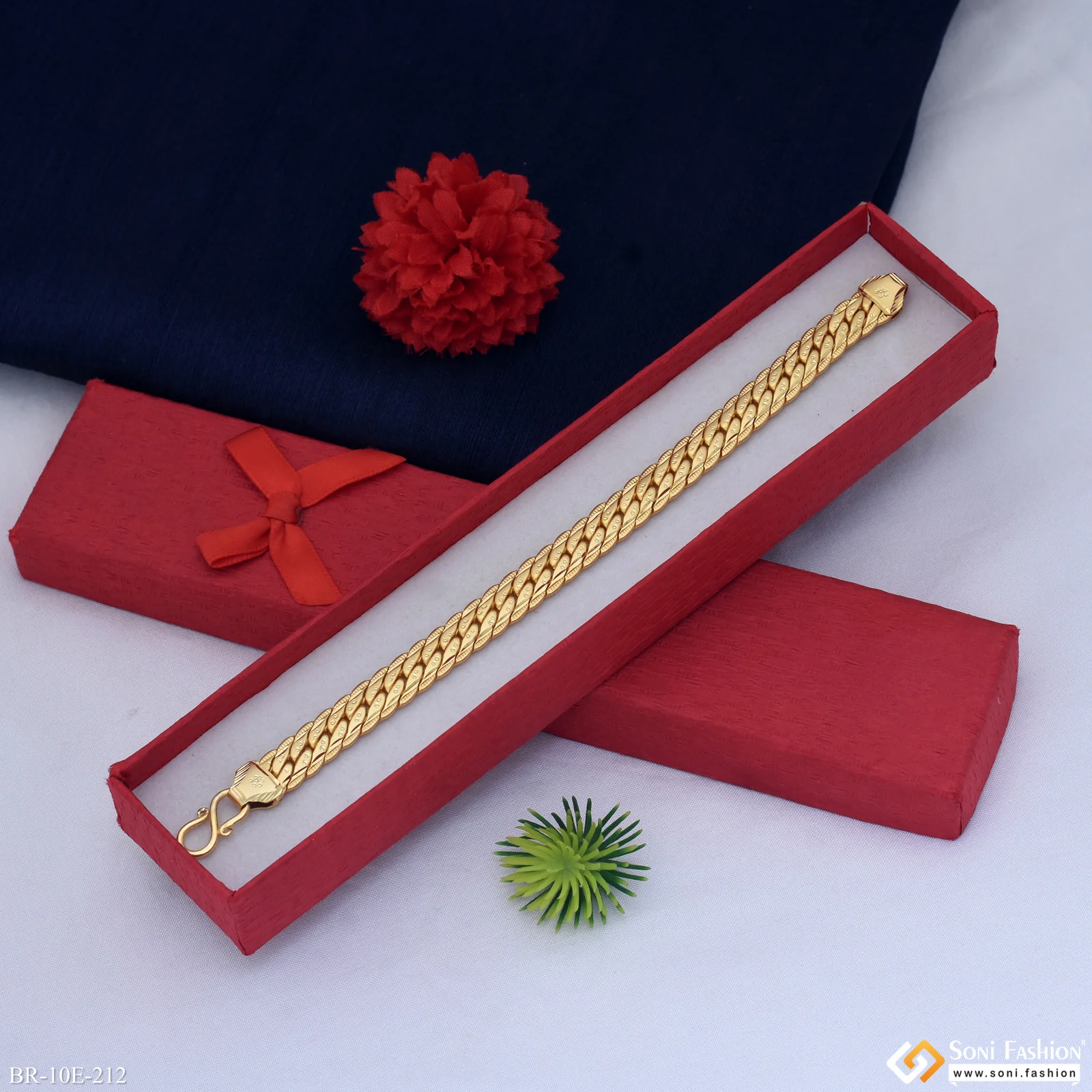 Excellent Design Gold Plated Bracelet for Men - Style E212 - Image 3