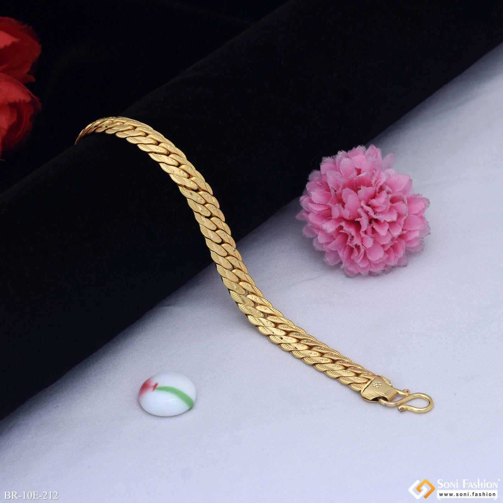 Excellent Design Gold Plated Bracelet for Men - Style E212 - Image 4
