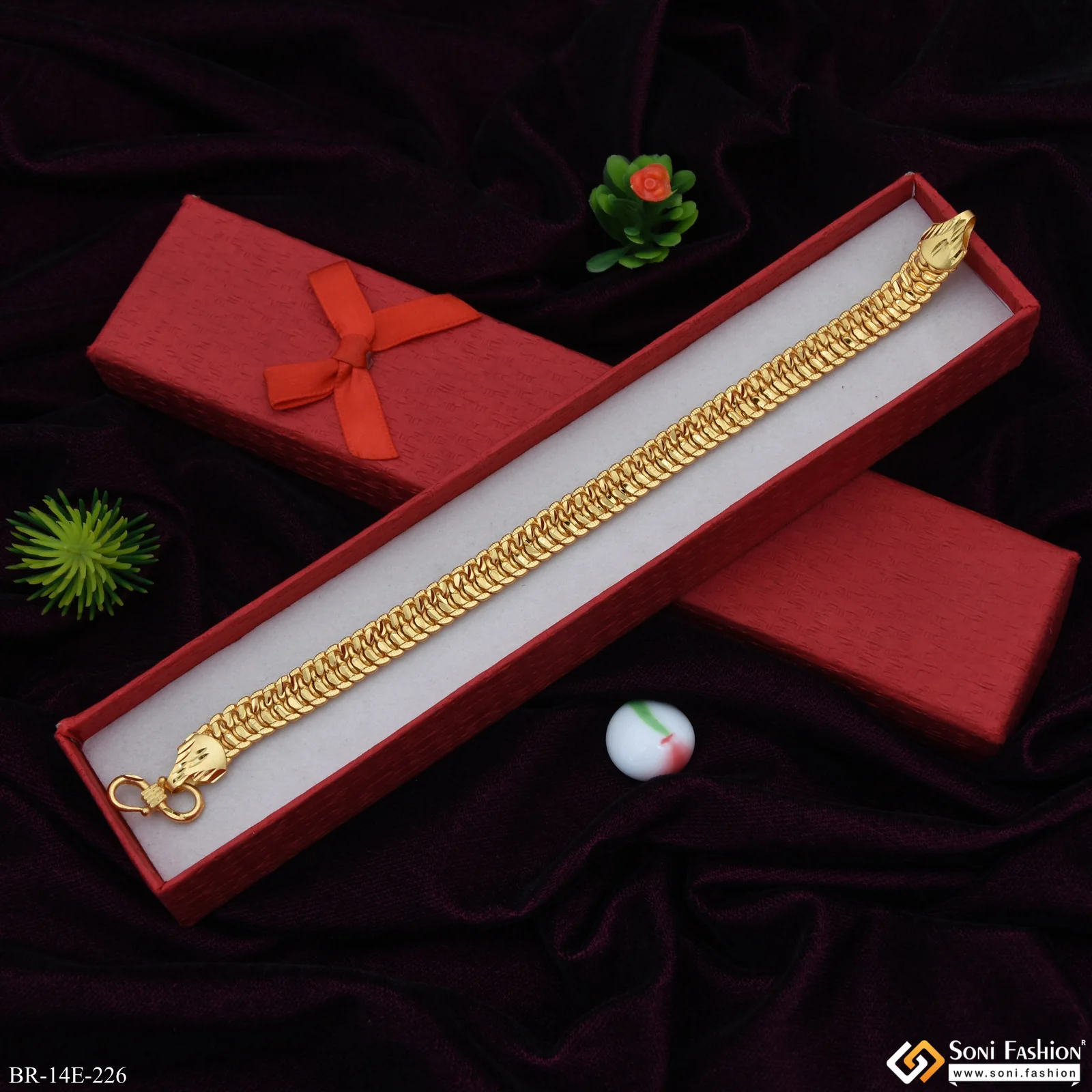 Excellent Design Gold Plated Bracelet for Men - Style E226 - Image 3