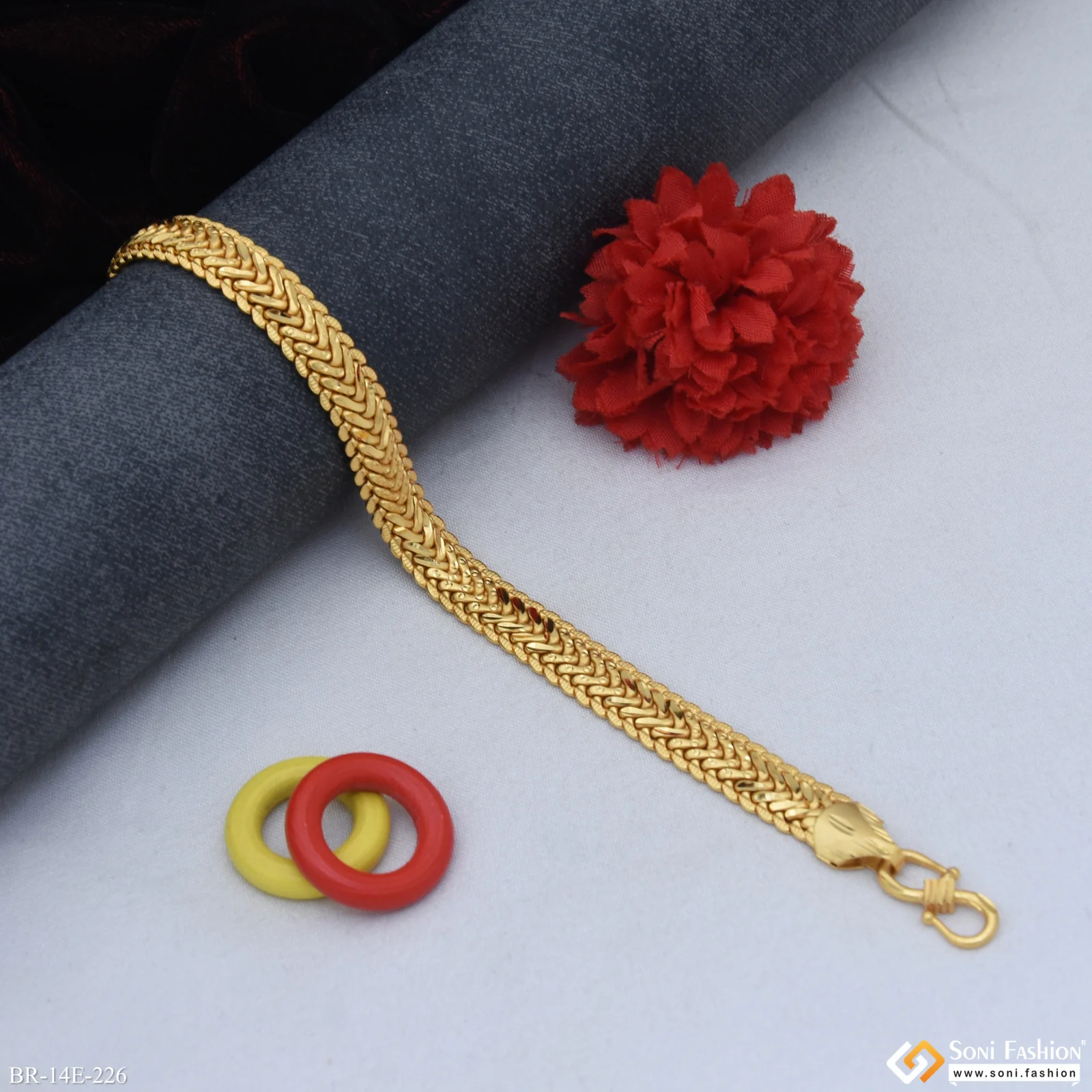 Excellent Design Gold Plated Bracelet for Men - Style E226 - Image 5