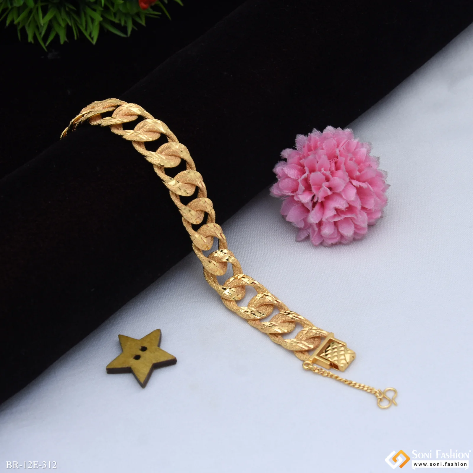 Excellent Design Gold Plated Bracelet for Men - Style E312 - Image 4