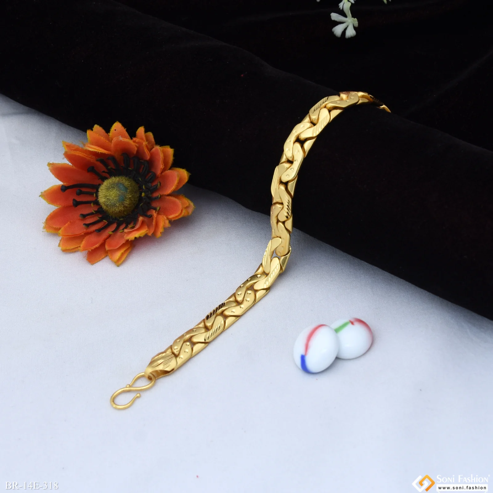 Excellent Design Gold Plated Bracelet for Men - Style E318 - Image 2