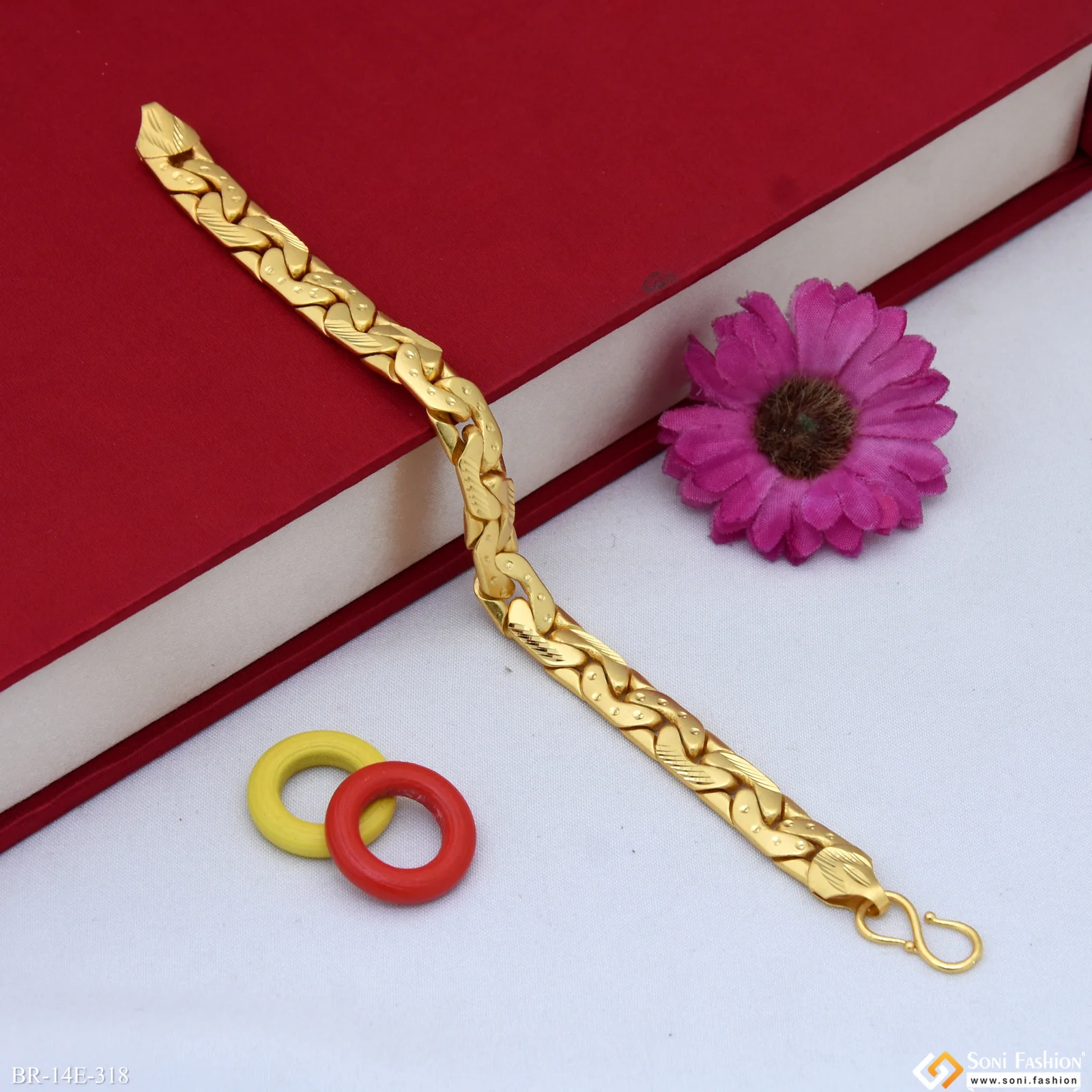 Excellent Design Gold Plated Bracelet for Men - Style E318 - Image 3
