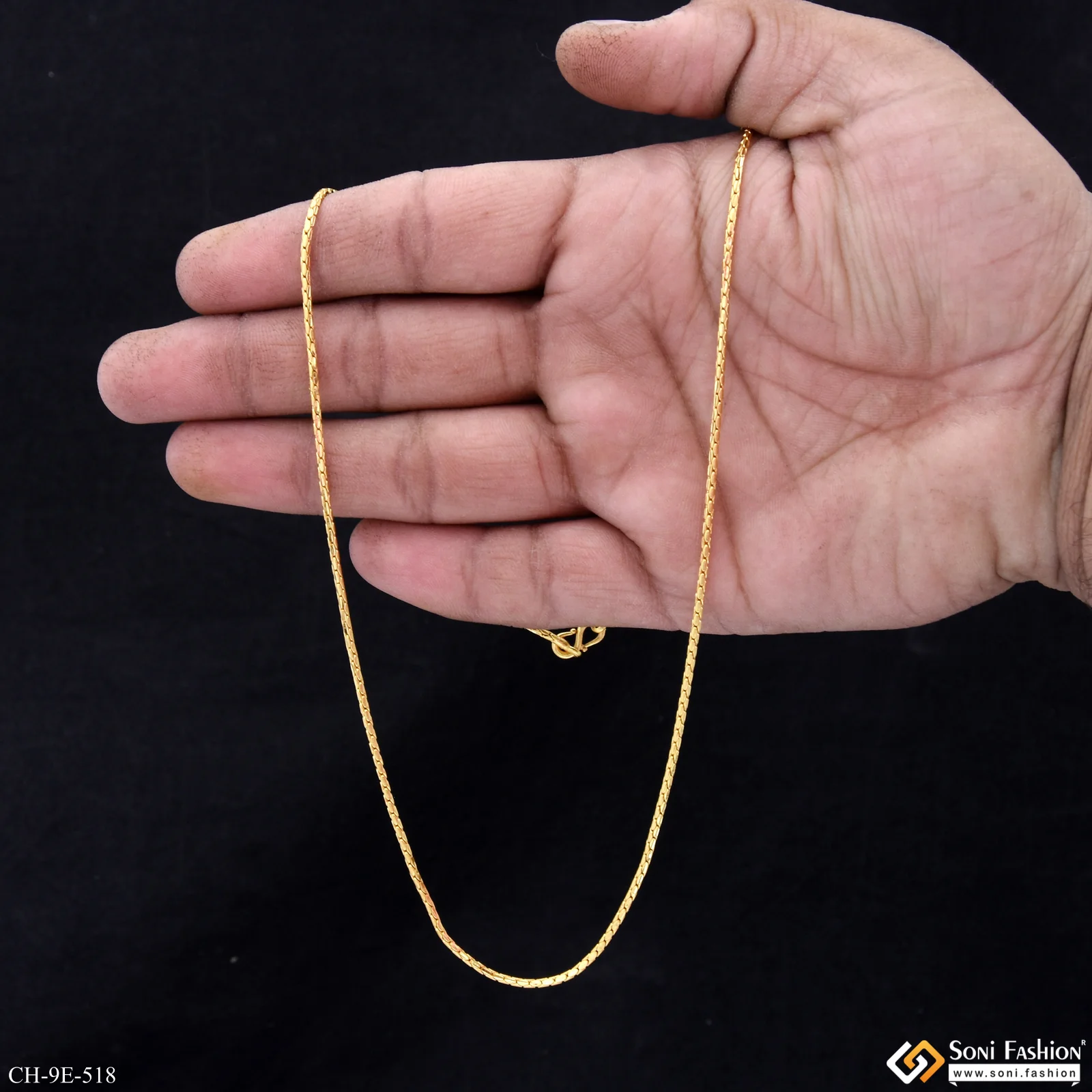 Excellent Design Gold Plated Chain for Men - Style E518 - Image 6