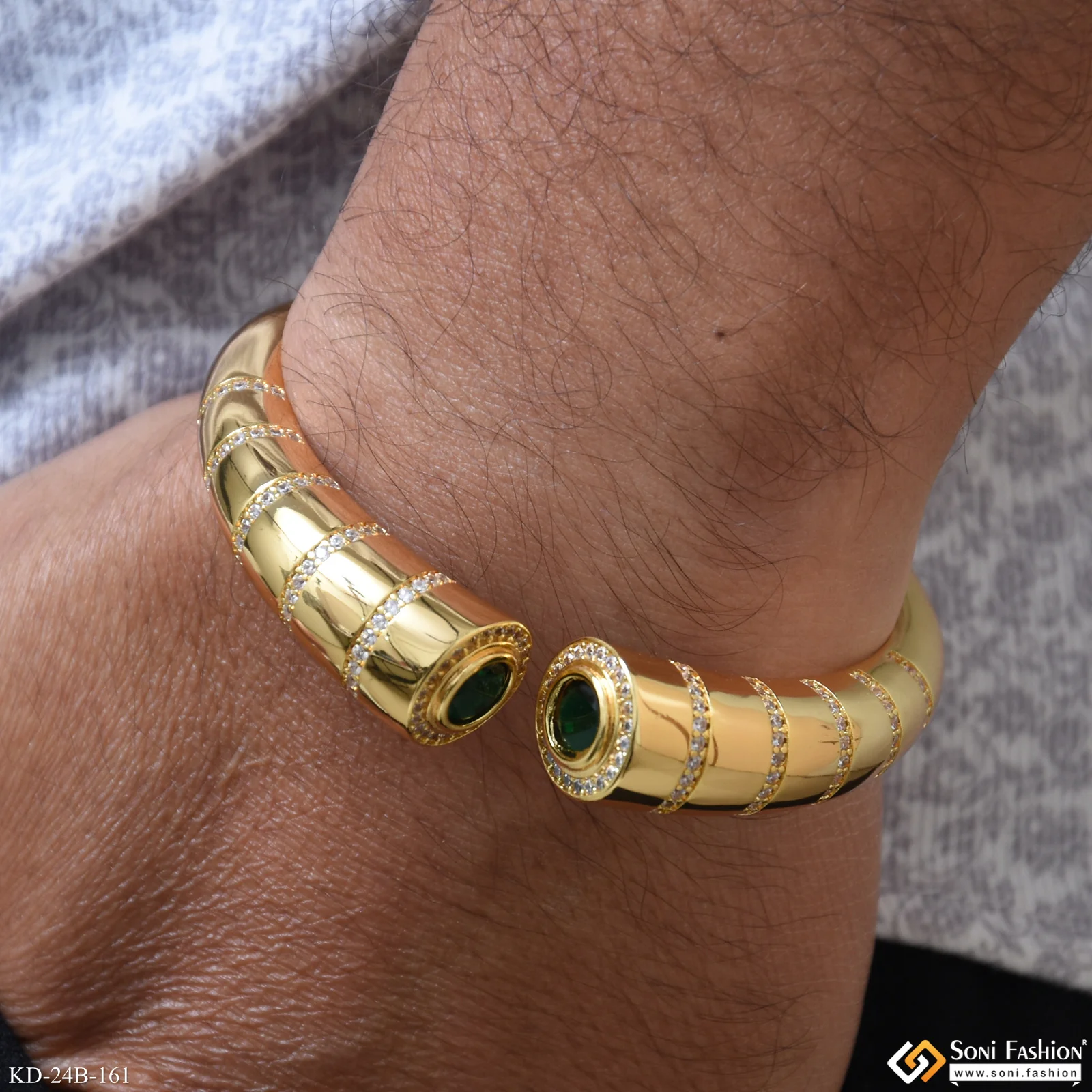 Excellent Design Gold Plated Kada for Men - Style B161