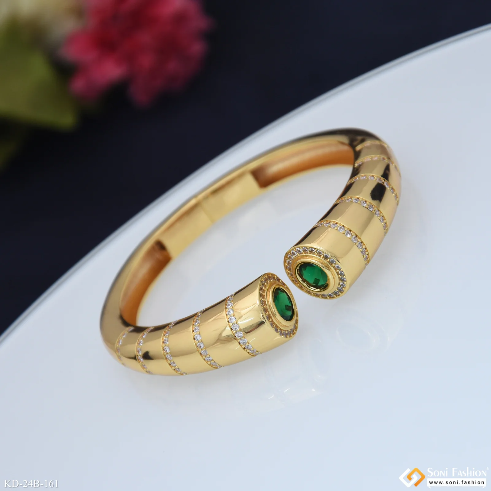 Excellent Design Gold Plated Kada for Men - Style B161 - Image 3