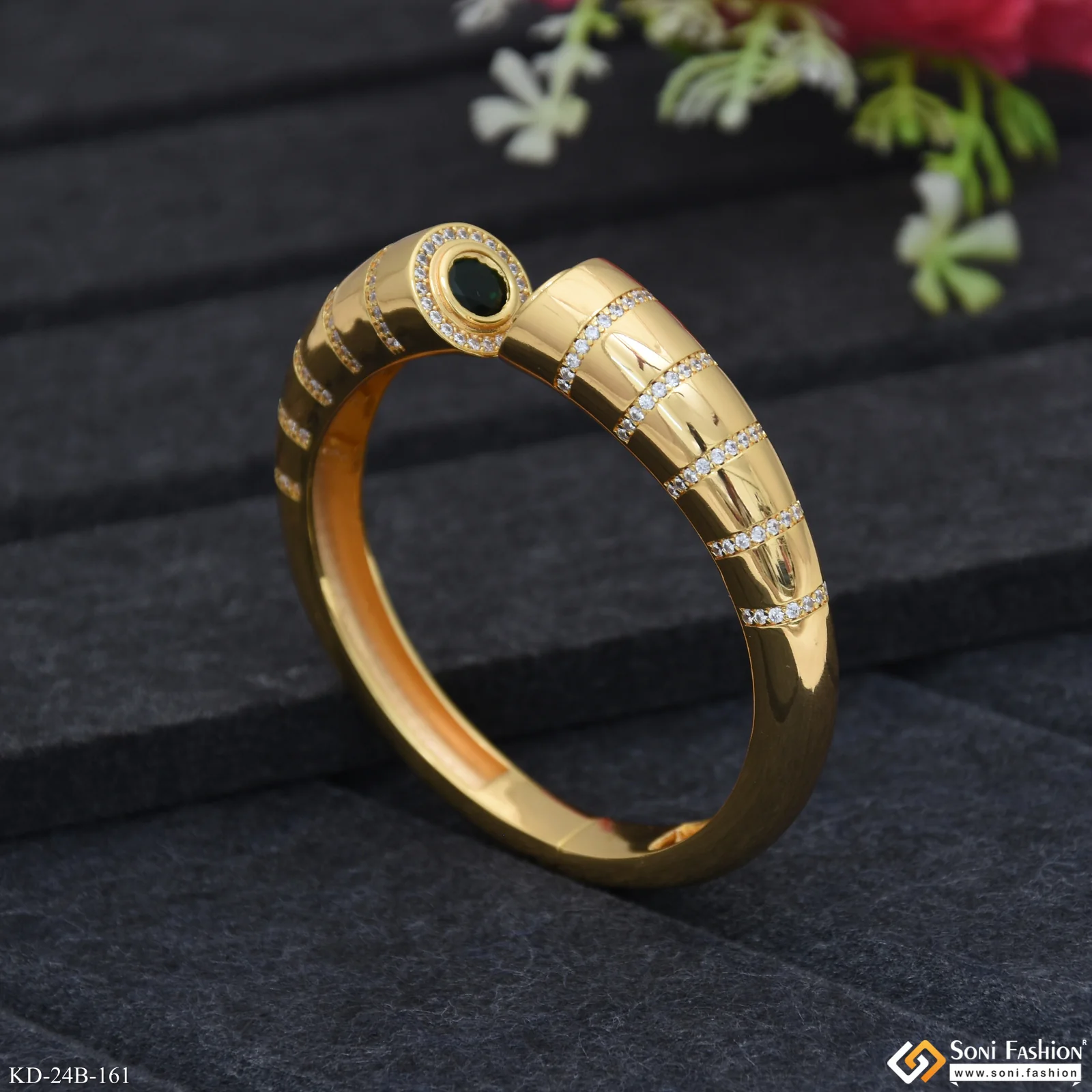 Excellent Design Gold Plated Kada for Men - Style B161 - Image 4