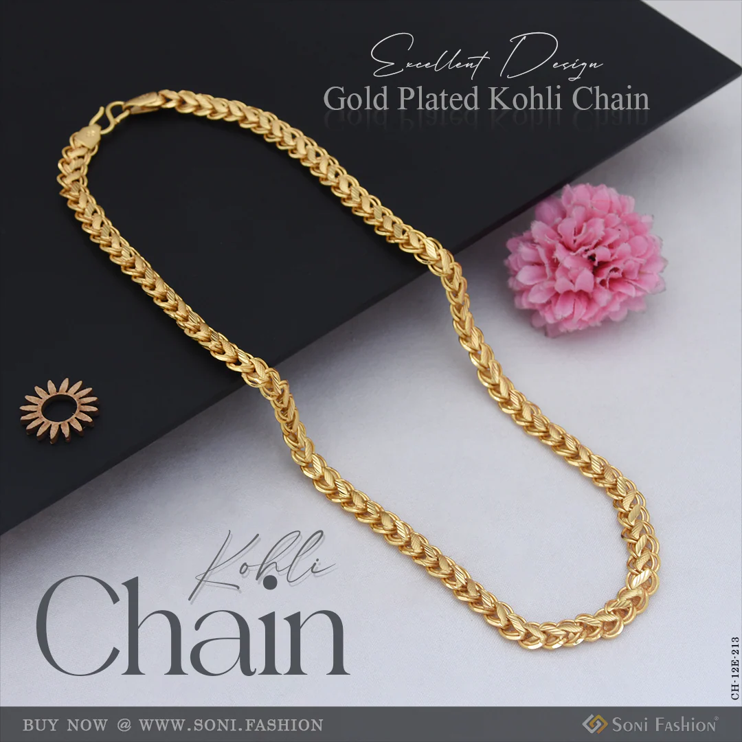 Excellent Design Gold Plated Kohli Chain for Men - Style E213