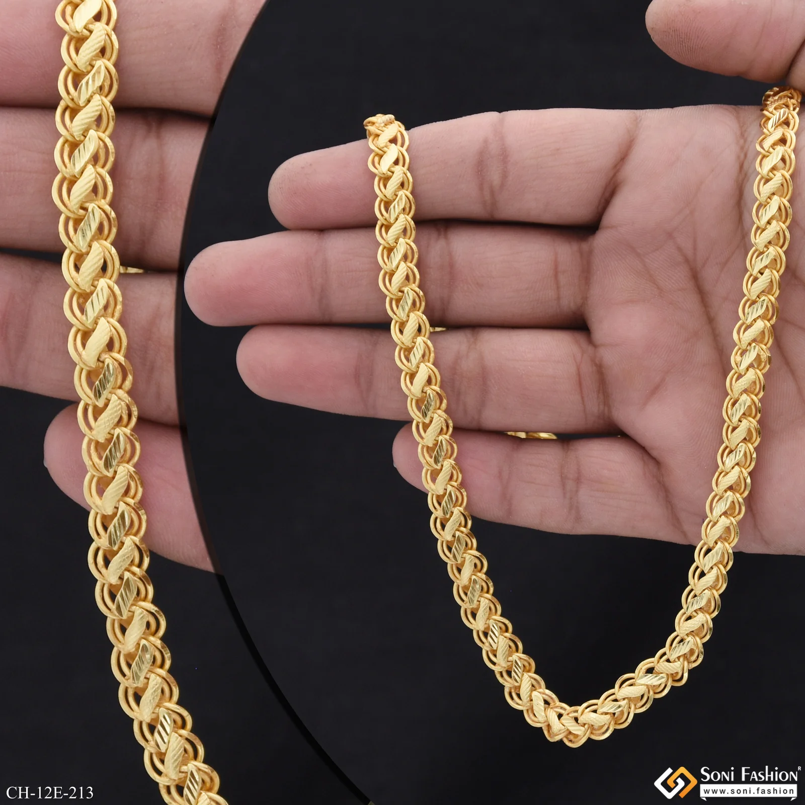Excellent Design Gold Plated Kohli Chain for Men - Style E213 - Image 3