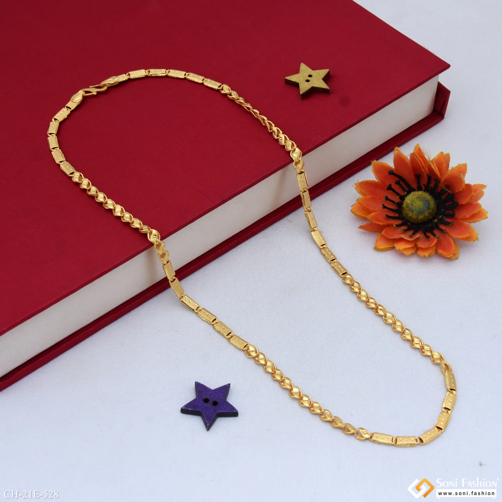 Excellent Design Gold Plated Kohli Nawabi Chain for Men - Style E528 - Image 4