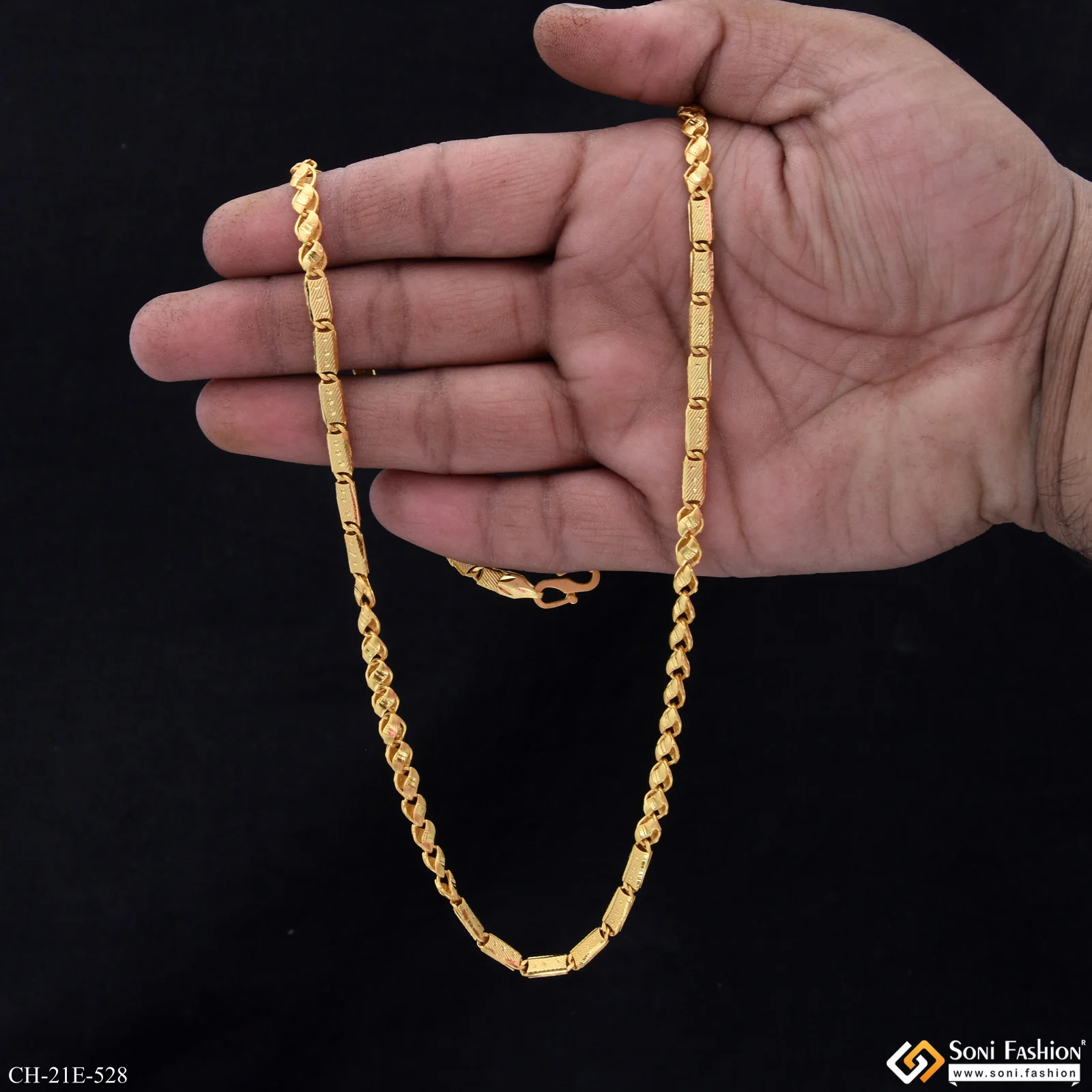 Excellent Design Gold Plated Kohli Nawabi Chain for Men - Style E528 - Image 6