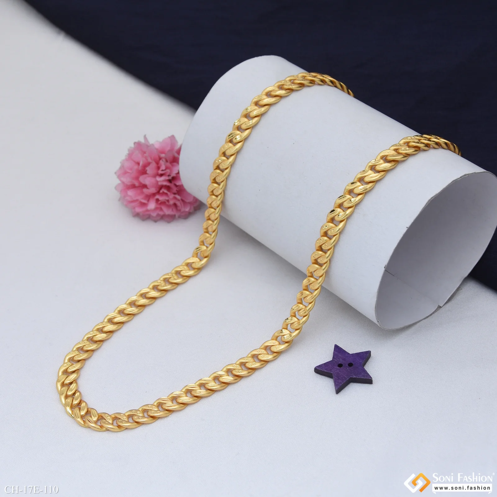 Excellent Design Gold Plated Link Chain for Men - Style E110 - Image 3
