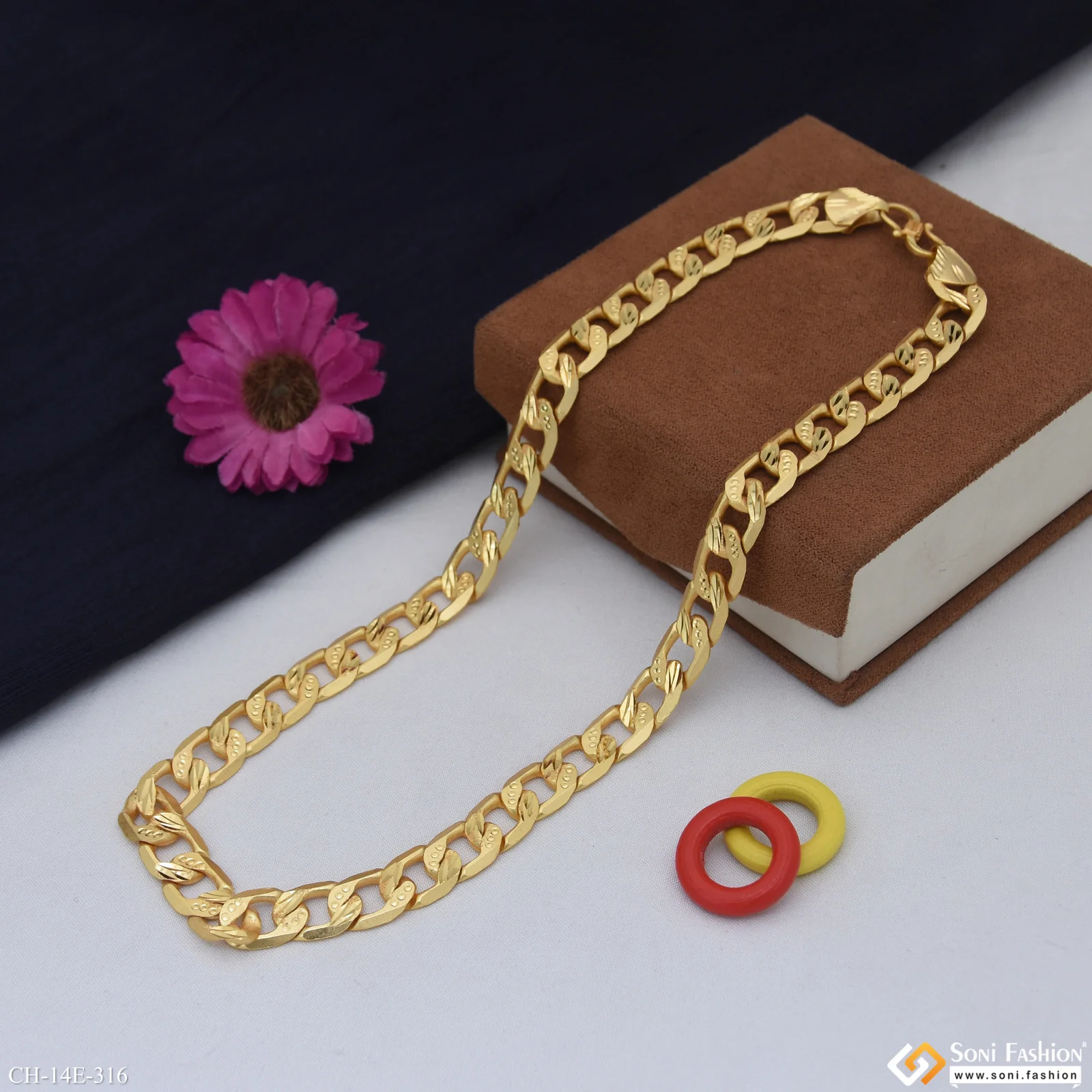 Excellent Design Gold Plated Link Chain for Men - Style E316 - Image 3