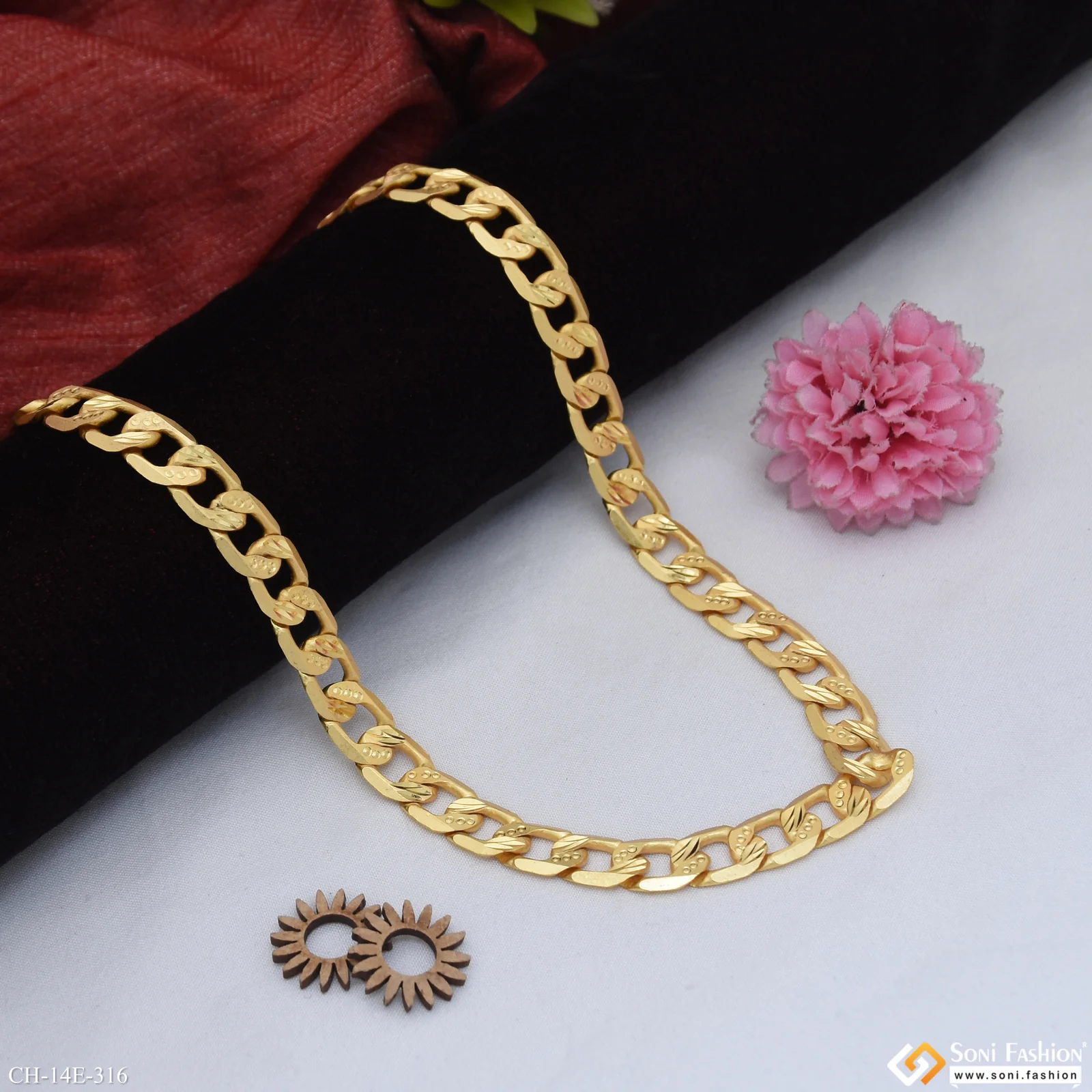Excellent Design Gold Plated Link Chain for Men - Style E316 - Image 4