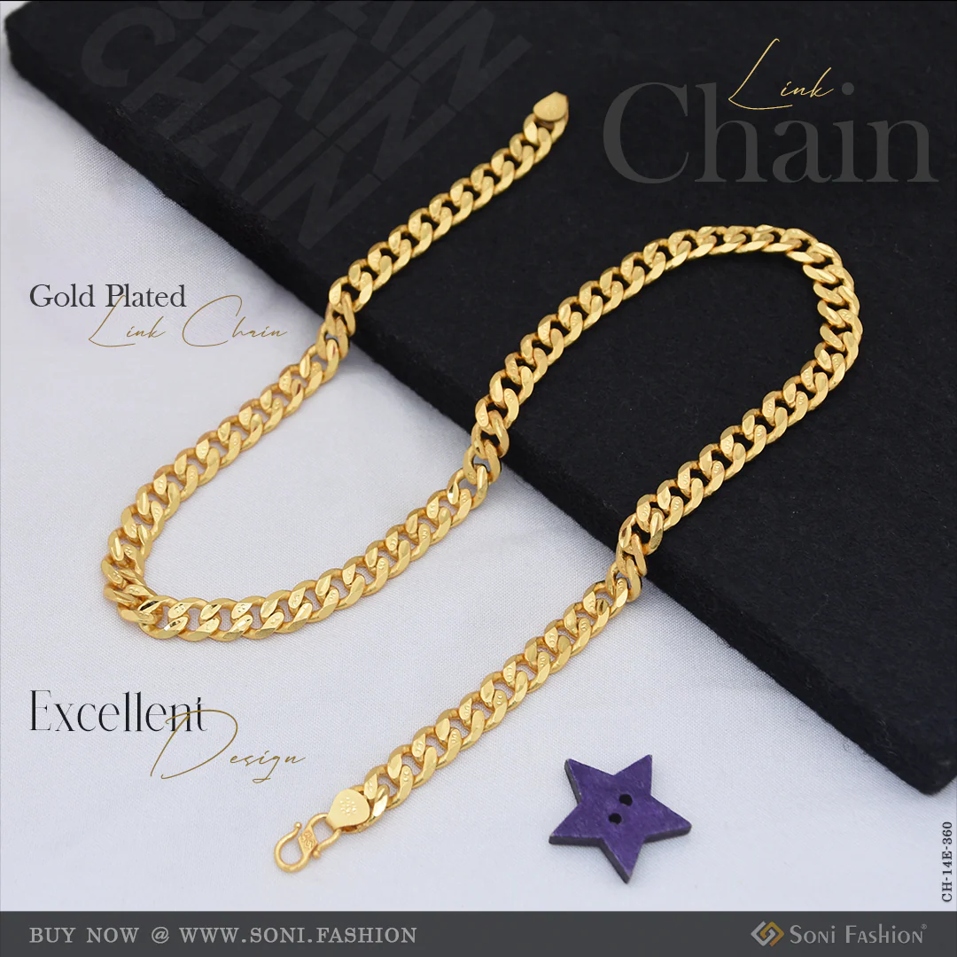 Excellent Design Gold Plated Link Chain for Men - Style E360