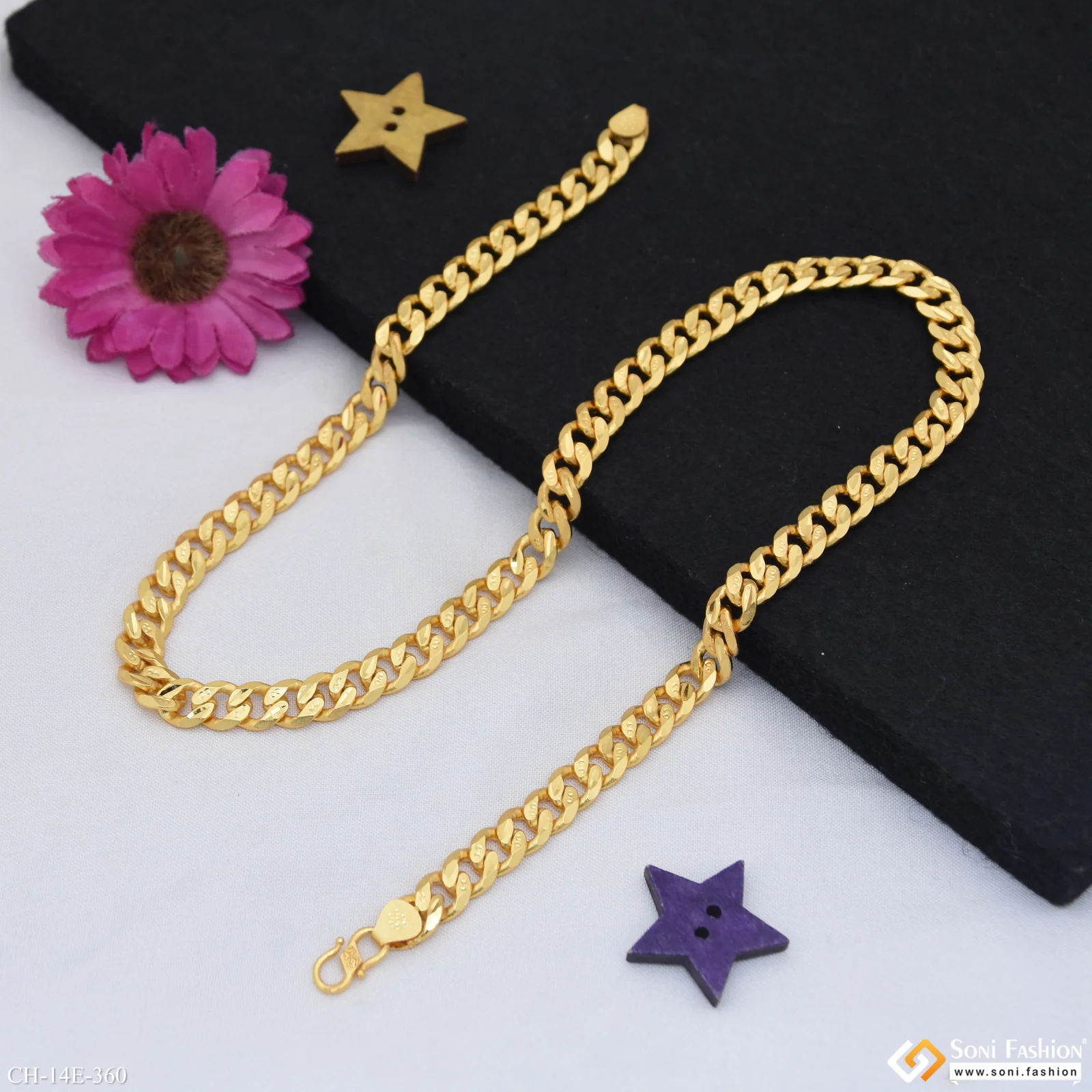 Excellent Design Gold Plated Link Chain for Men - Style E360 - Image 5