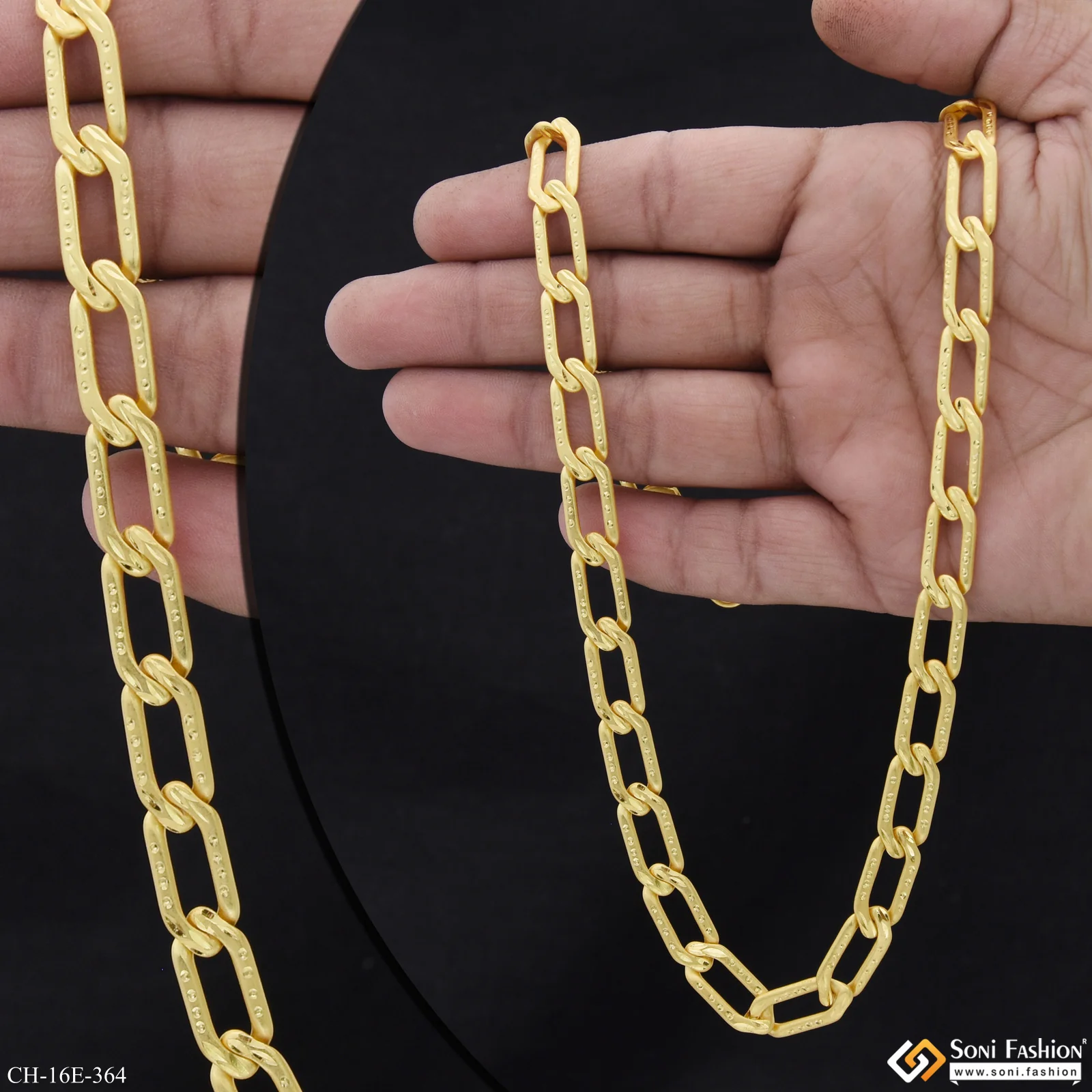 Excellent Design Gold Plated Link Chain for Men - Style E364 - Image 2