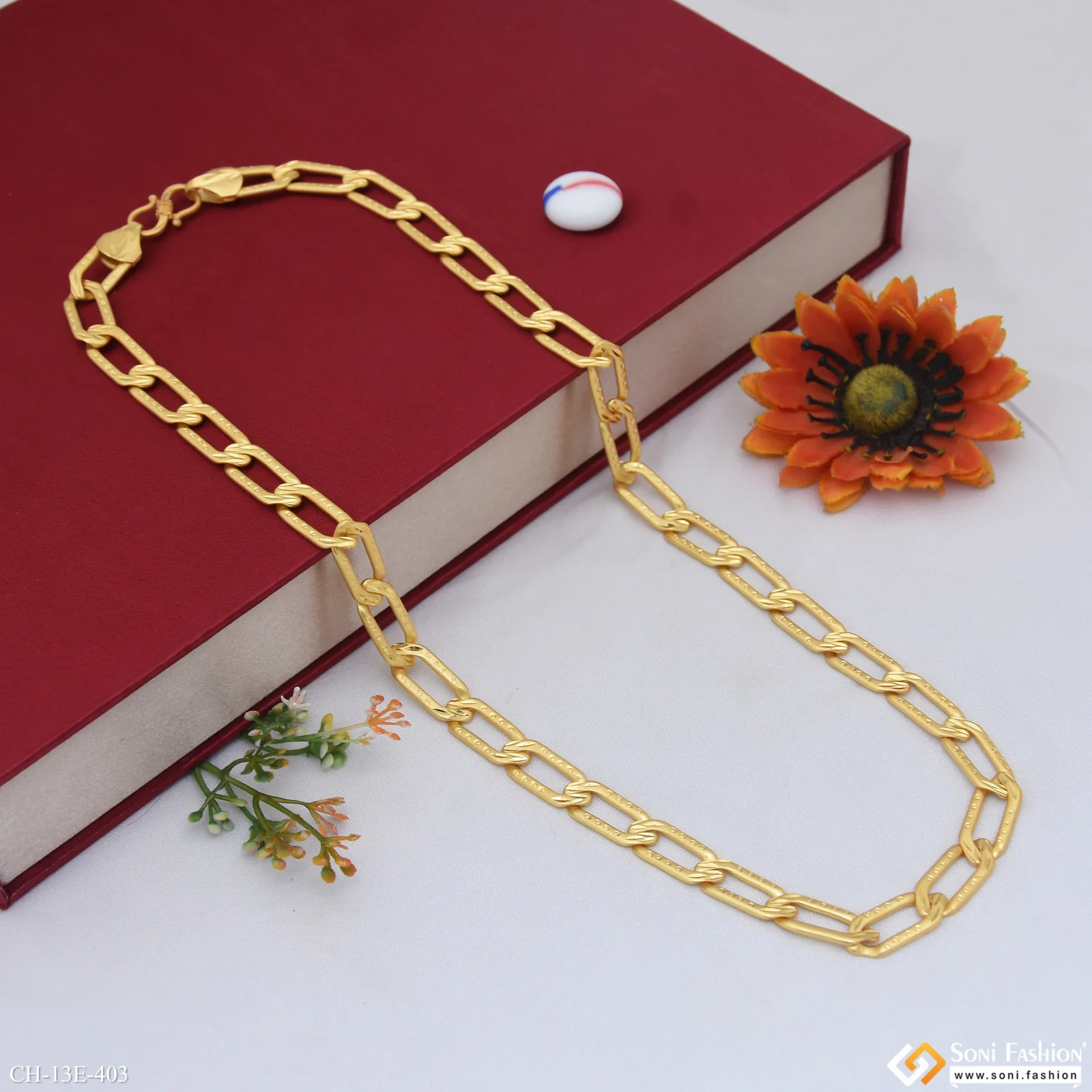 Excellent Design Gold Plated Link Chain for Men - Style E403 - Image 5