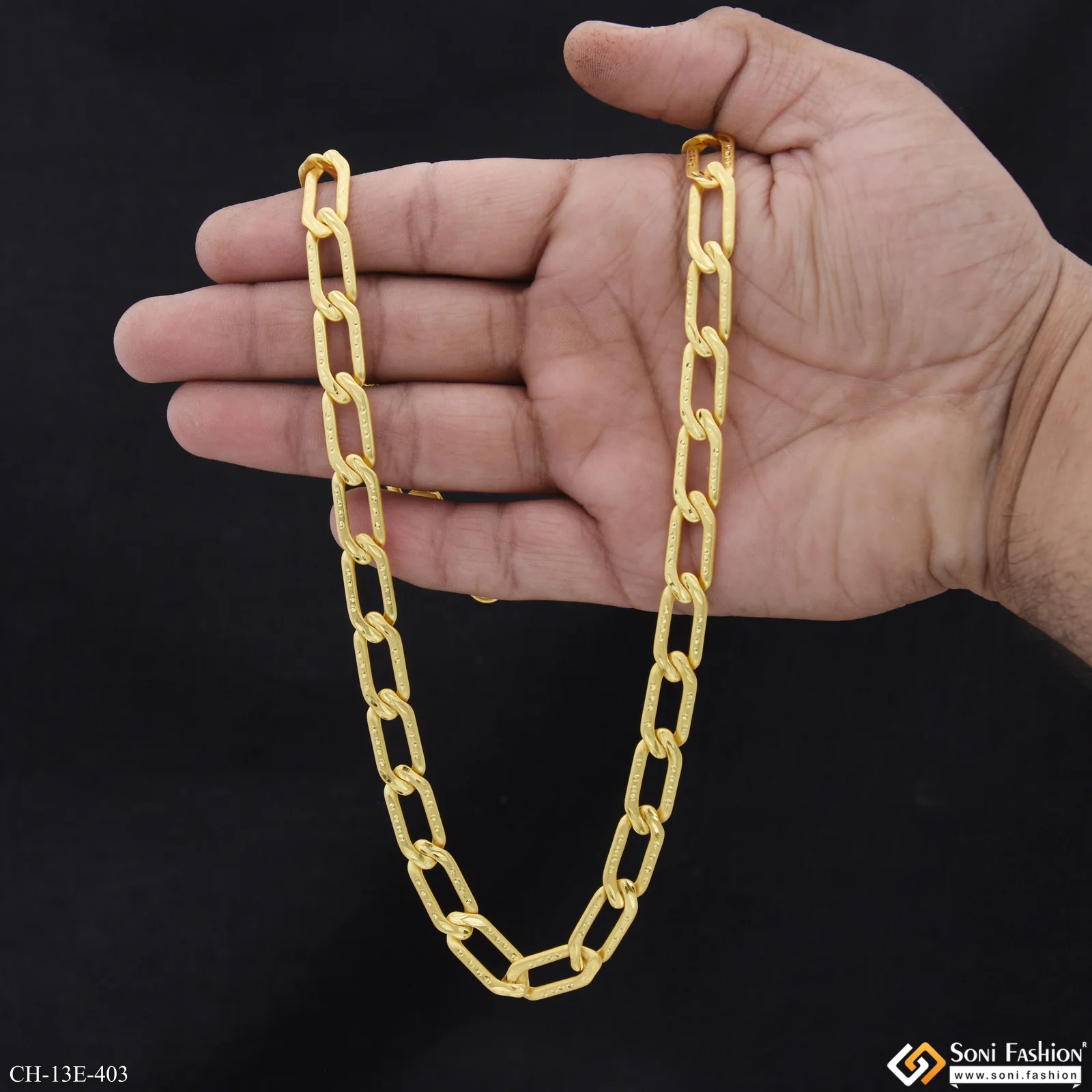 Excellent Design Gold Plated Link Chain for Men - Style E403 - Image 7